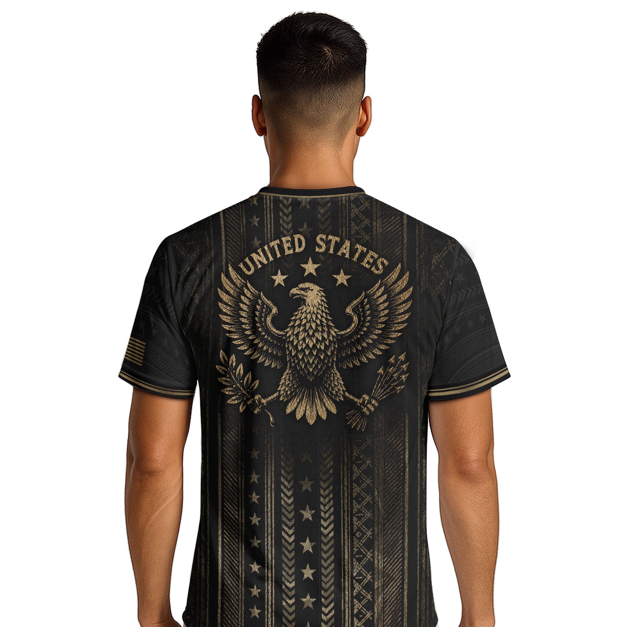 Black USA Soccer Shirt Golden Eagle Emblem United States National Team Fan Jersey Gift Tee
