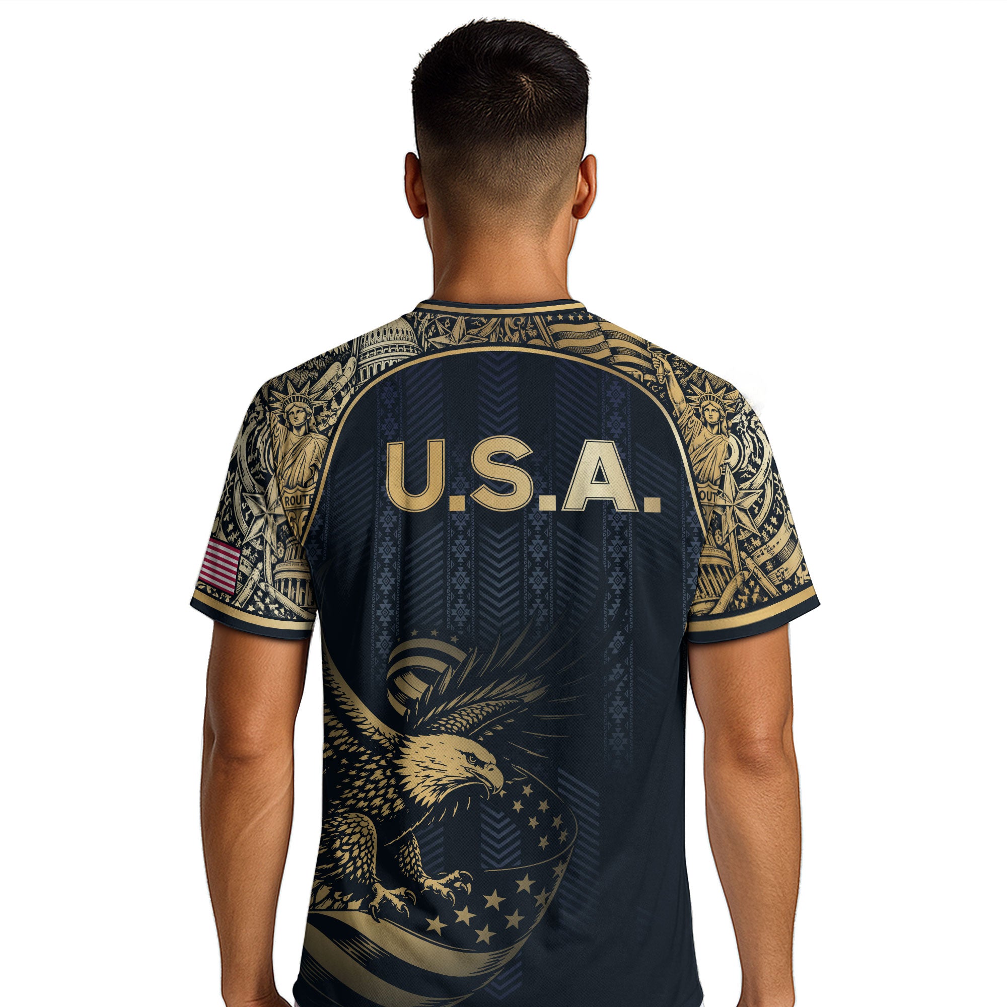 Adult Soccer Jersey Blue Edition Elite Eagle Emblem Patriotic Athletic Sport Top