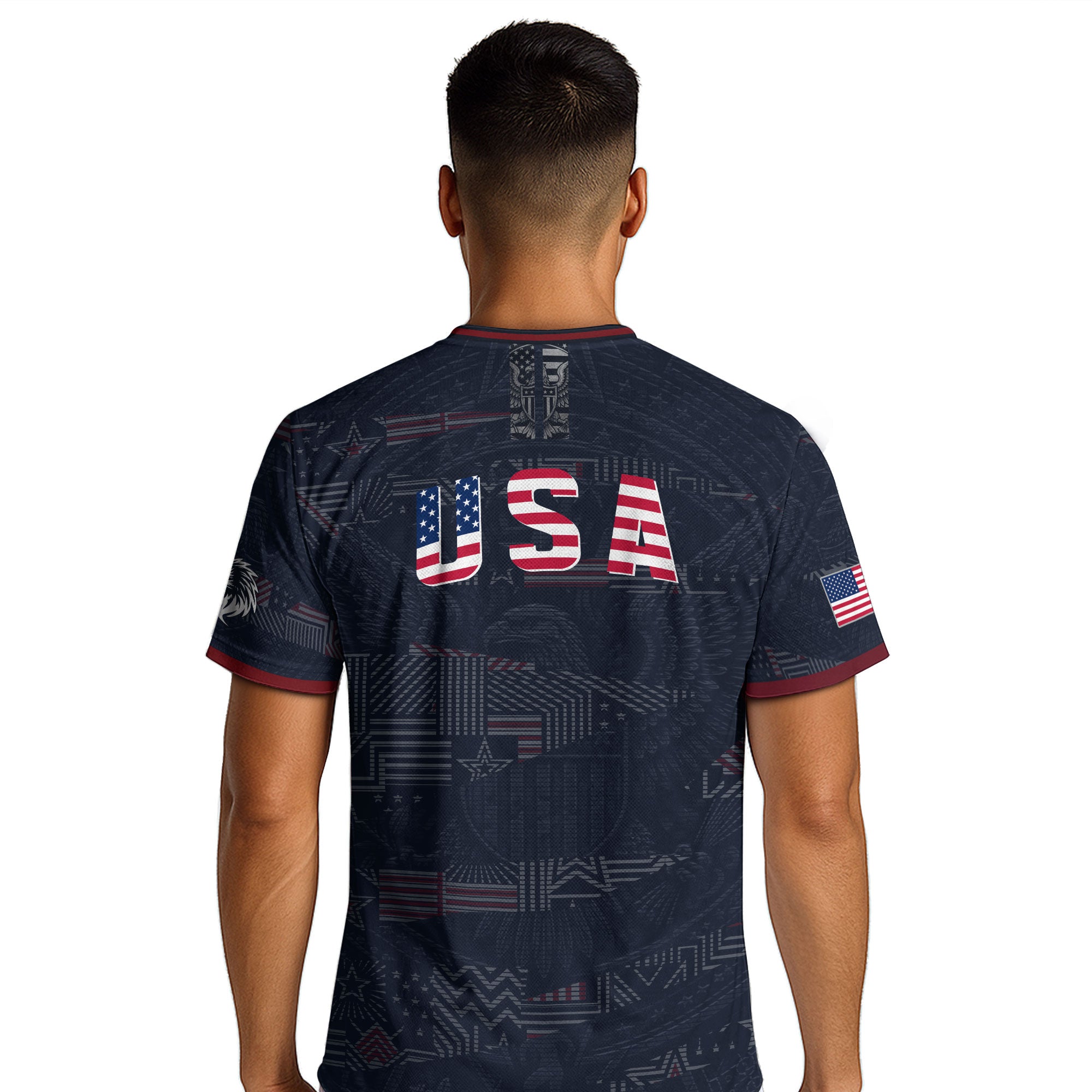 Adult Men Women USA Soccer Jersey Patriotic Flag Letters United States Fan Shirt