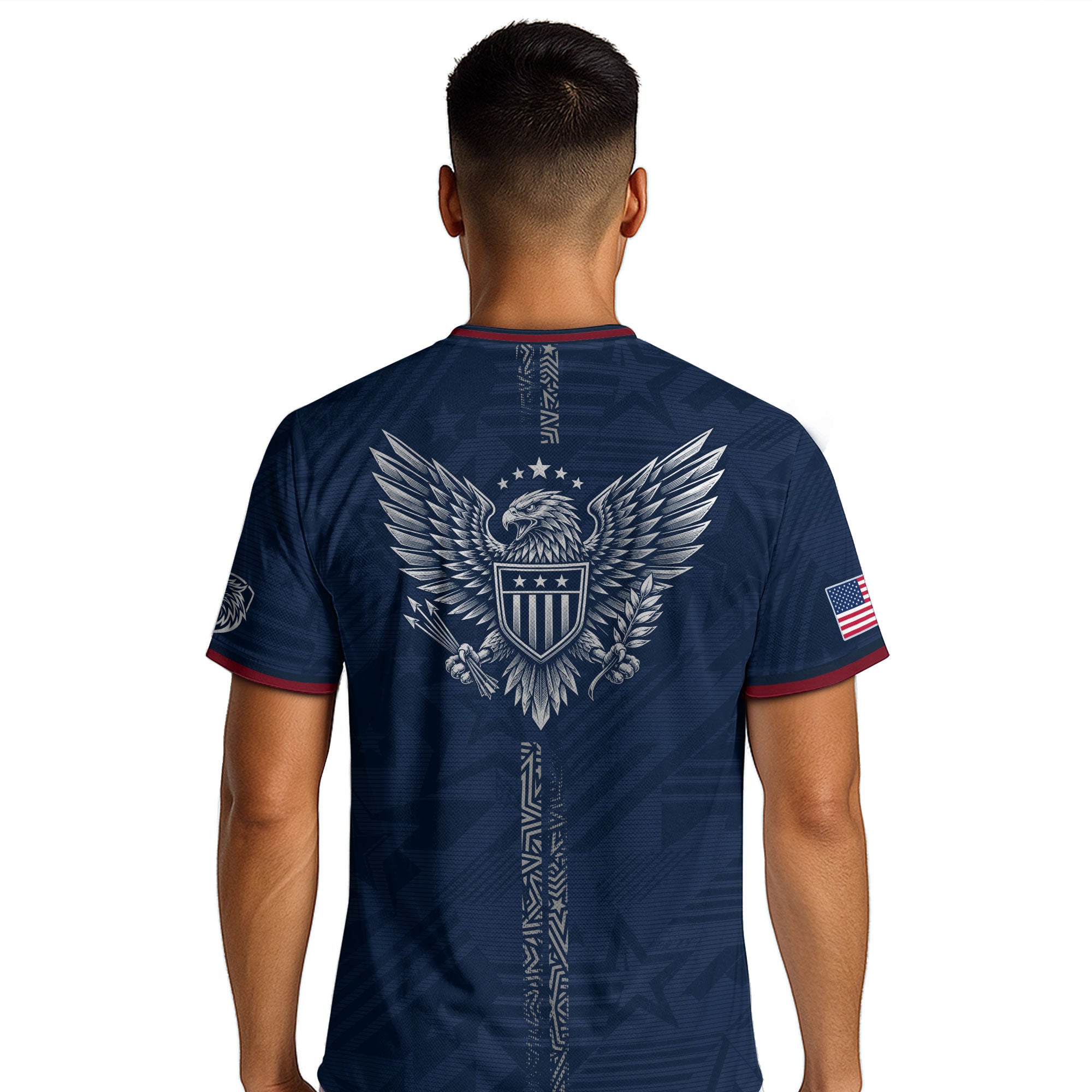 Patriotic Eagle Adult USA Soccer Jersey Navy Blue Shirt United States Football Tee