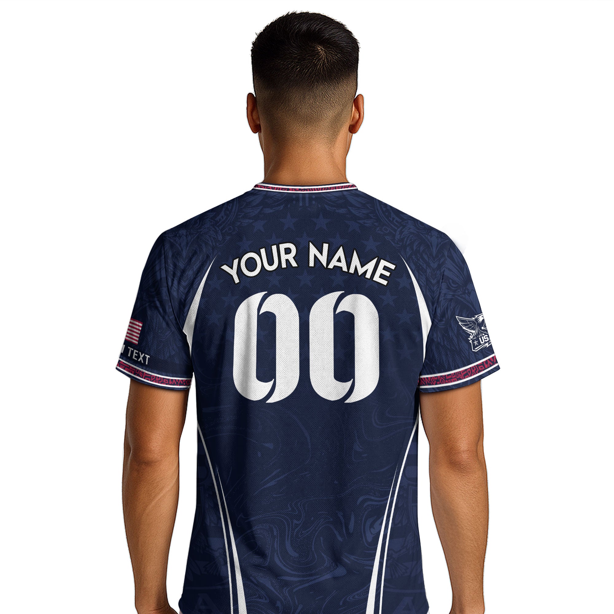 Men Athletic Sport T Shirt Outfits Personalized Custom Name USA Stars Soccer Jersey