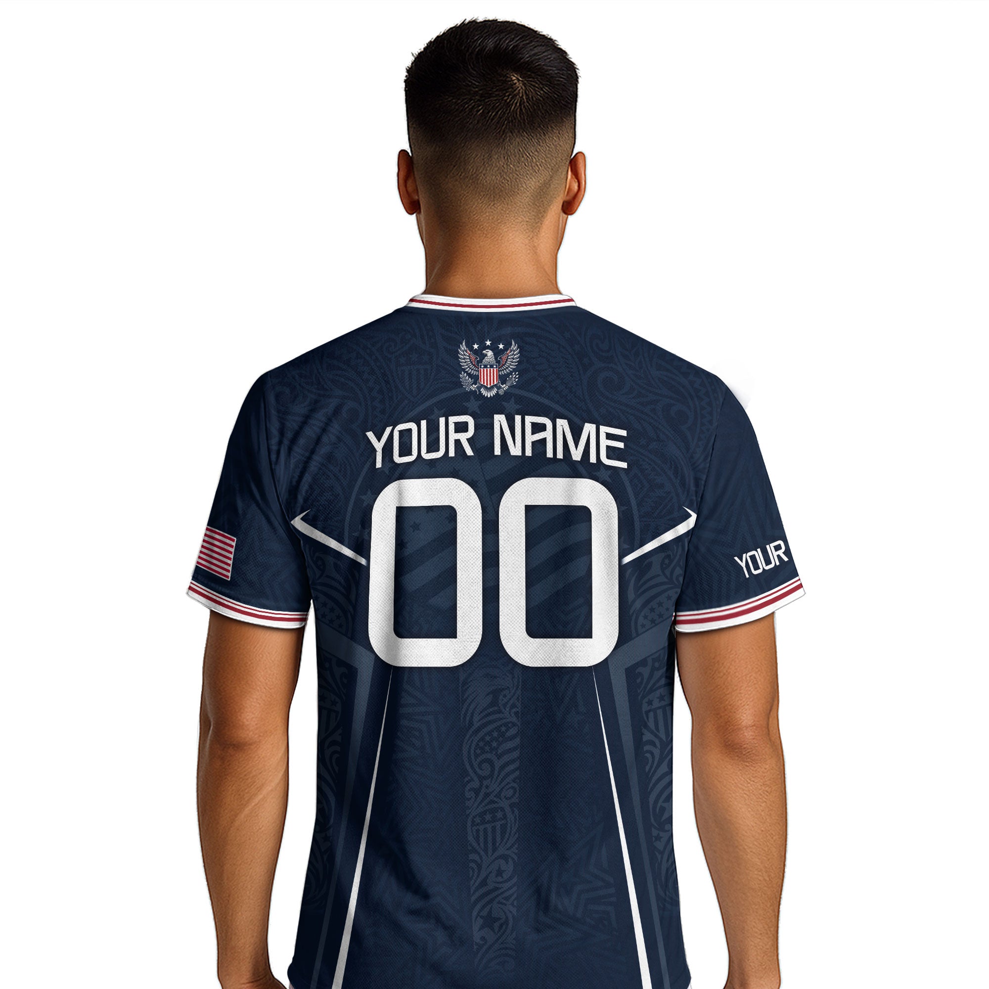 USA Soccer Jersey Custom Name Number Vintage Map Patriotic Cream Football Team Shirt