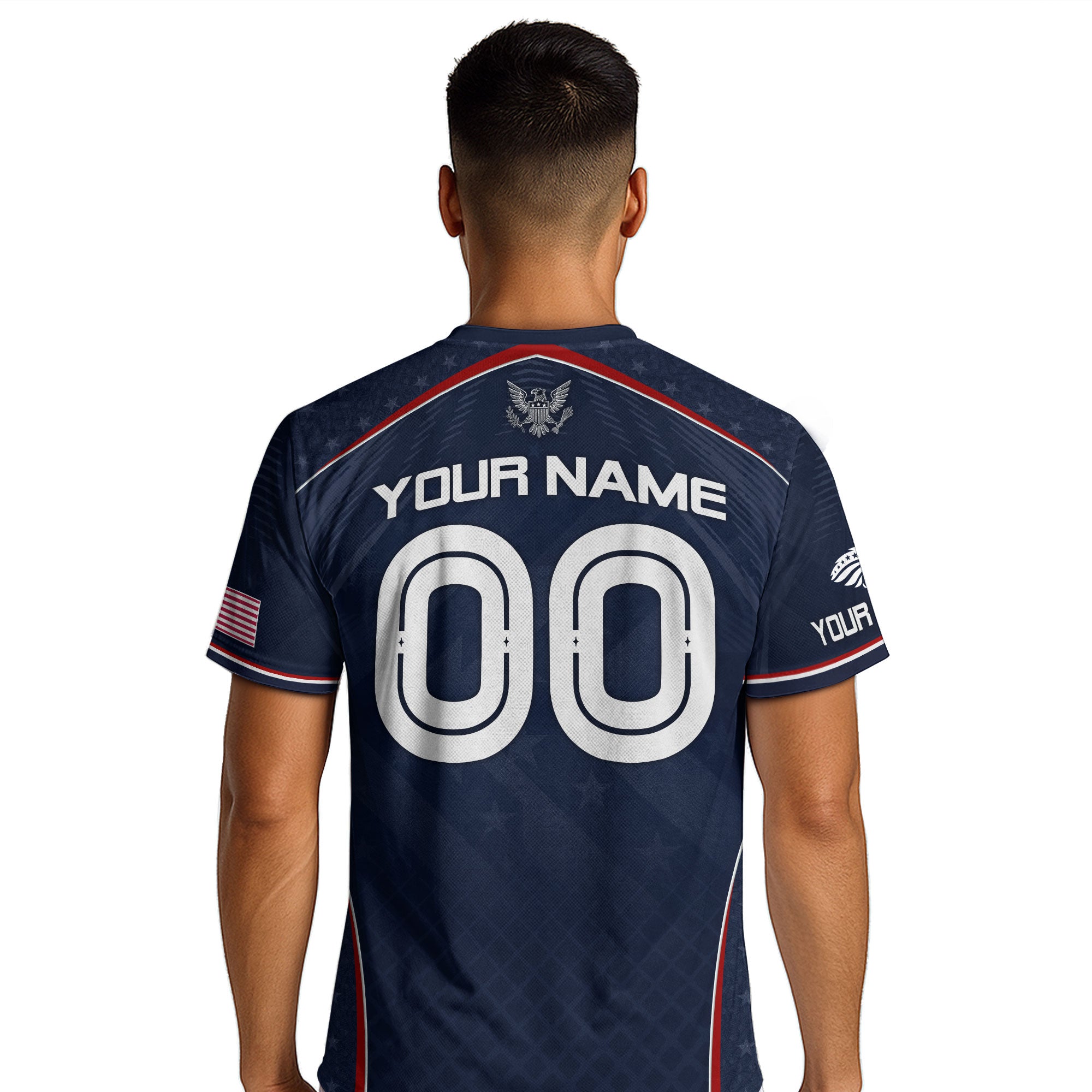 USA Soccer Jersey Custom Name Number Patriotic Navy Blue Athletic Sportswear Outfit