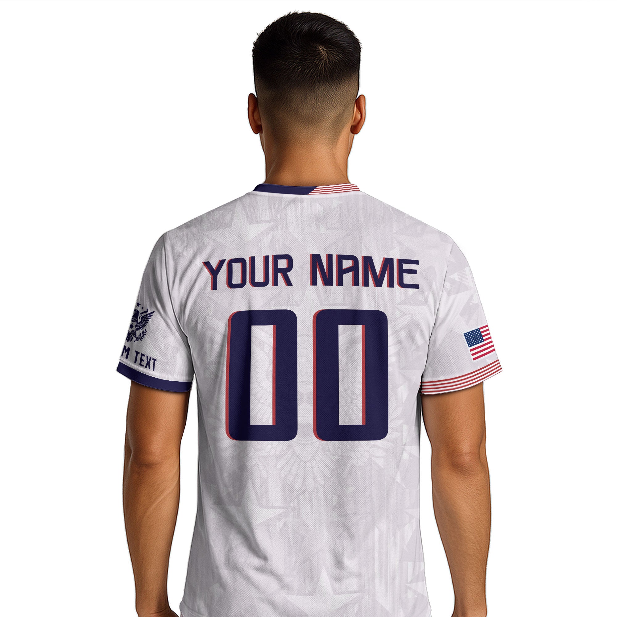 Personalized USA Soccer Jersey White Custom Name Number Patriotic Outdoor Sportswear