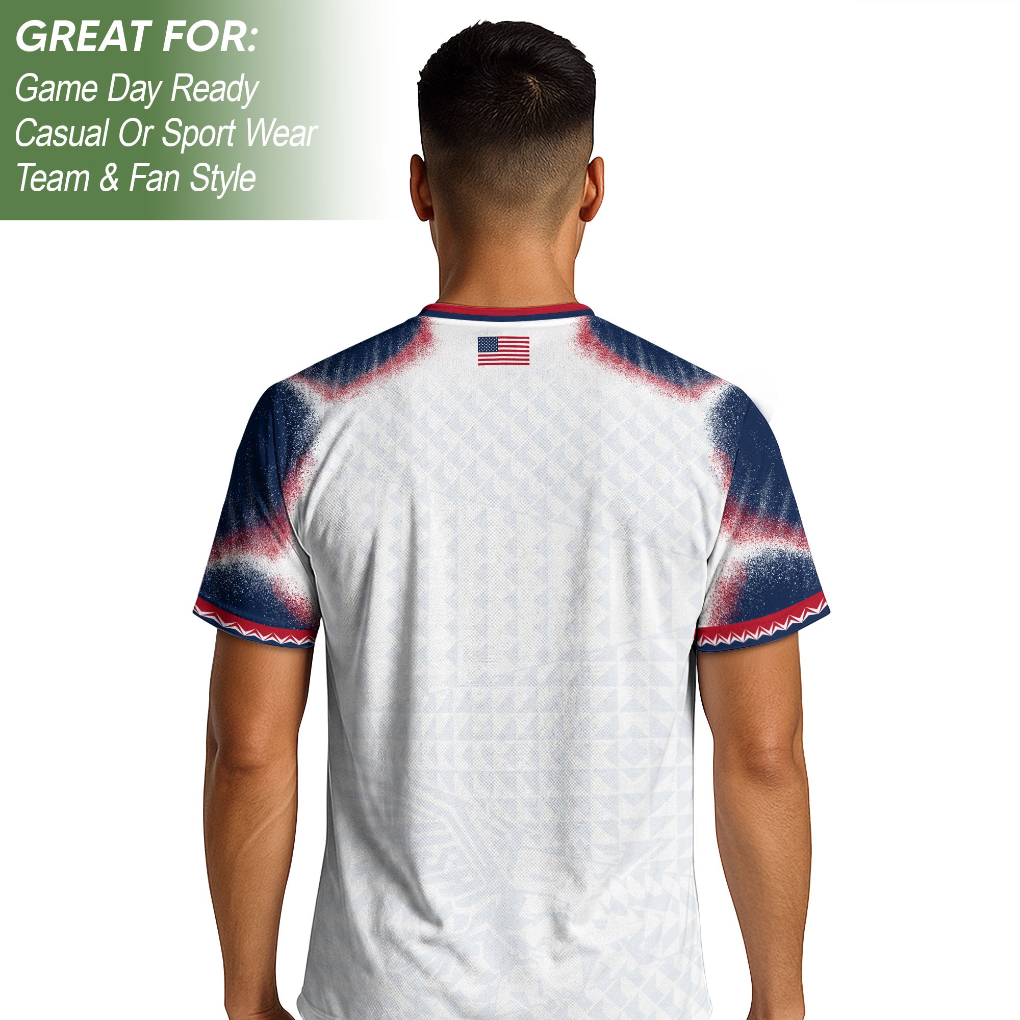 USA Soccer Jersey Men White Red Blue Star Pattern Soccer T-Shirt Sportswear Gift