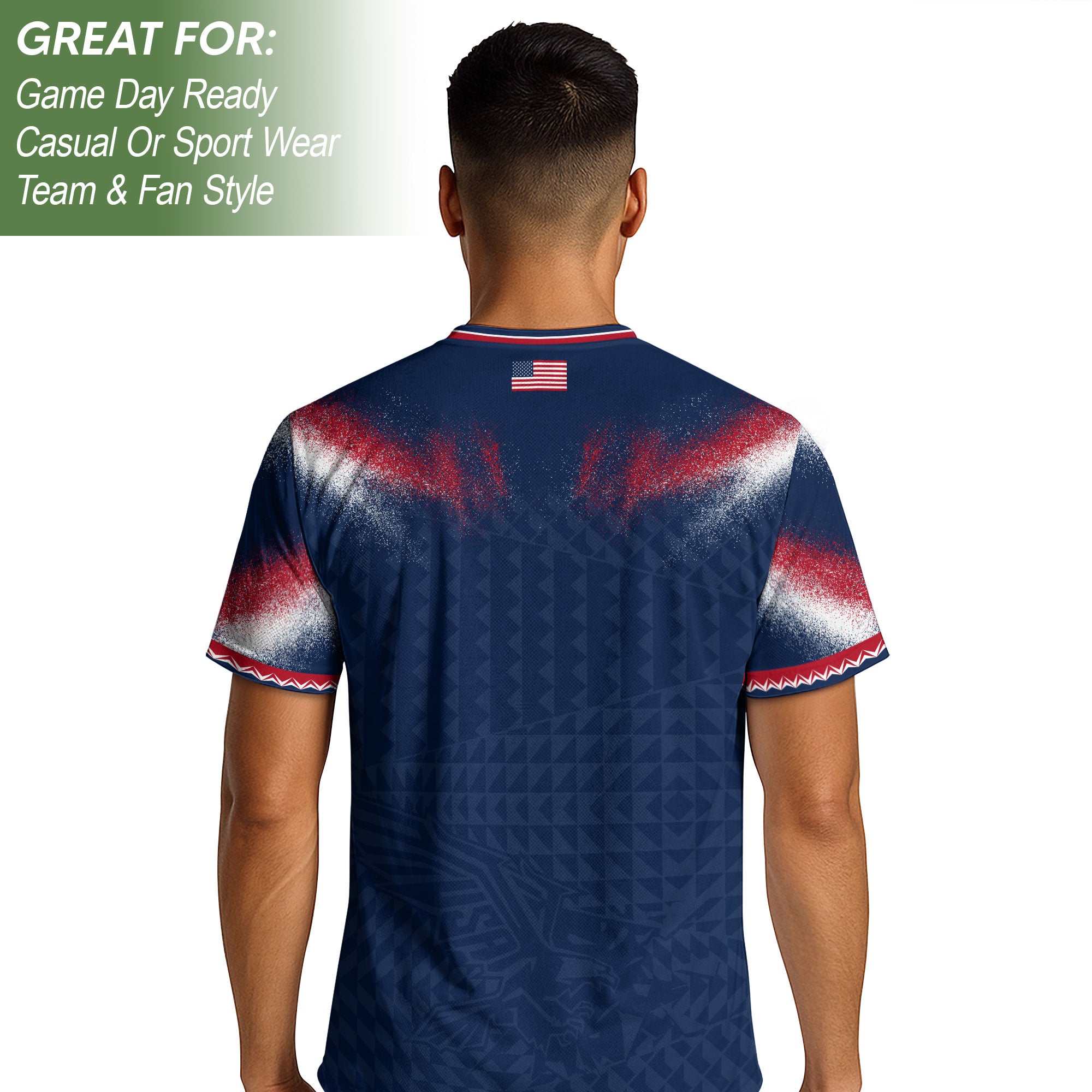 USA Soccer Jersey Men Patriotic Eagle Graphic Tee American Pride Football Shirt