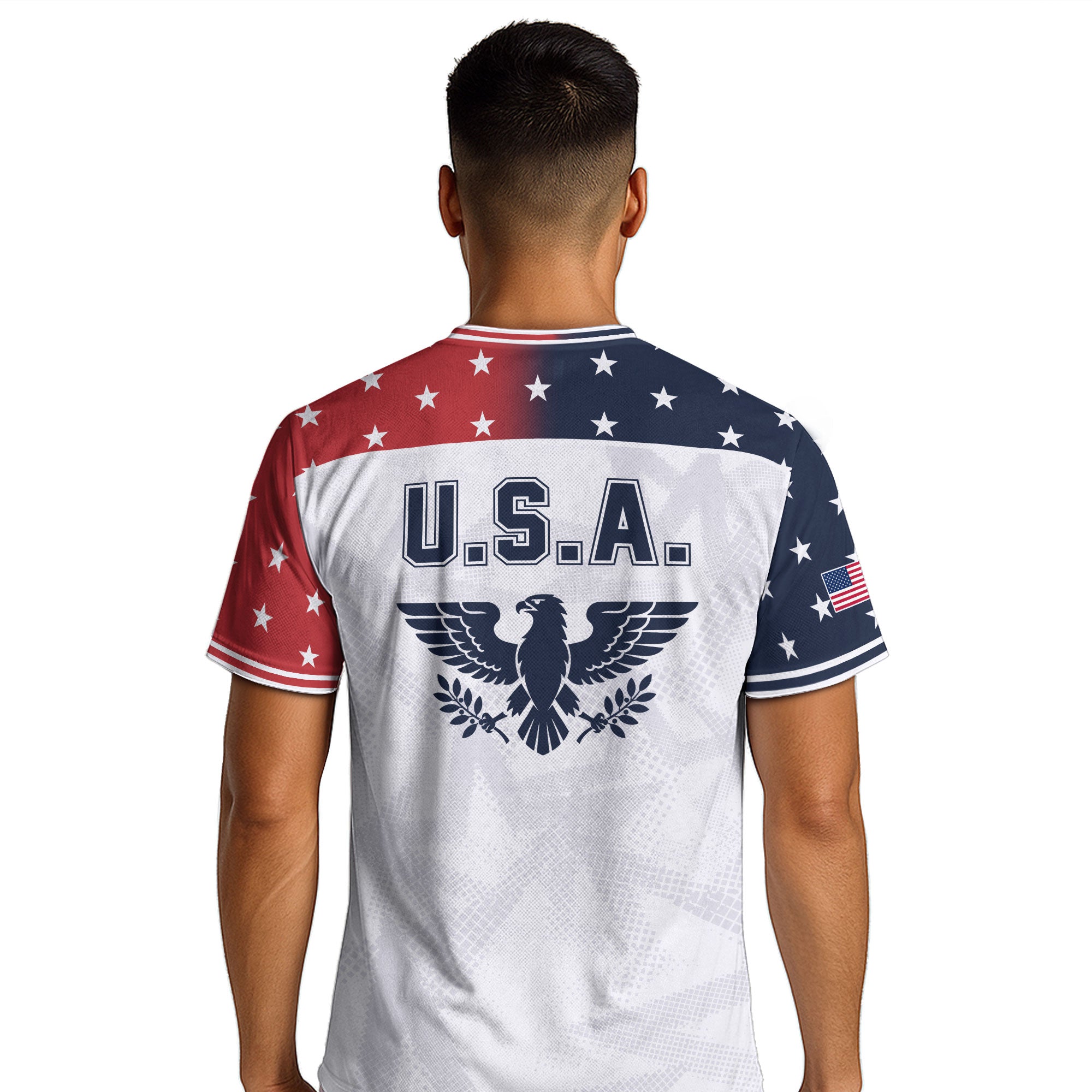 USA Soccer Jersey Adult Patriotic Eagle Shirt American National Football Team Tee - Rust Field Wear
