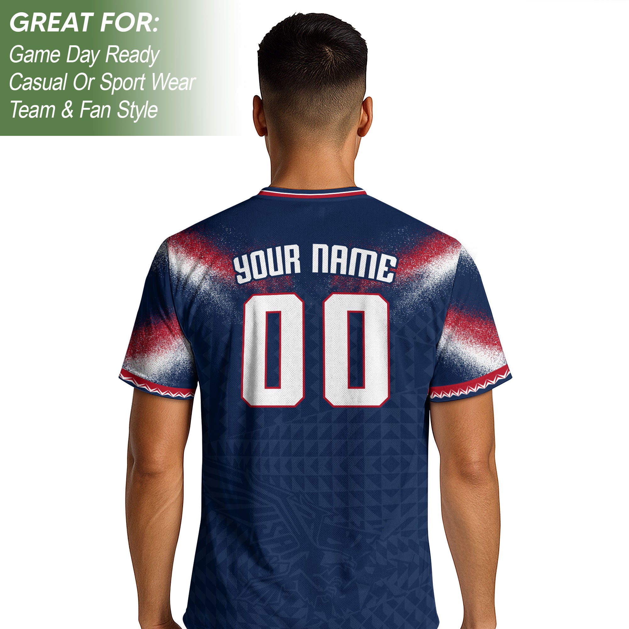 USA Patriotic Soccer Jersey Custom Name Number Adult Football Shirt Blue - Rust Field Wear