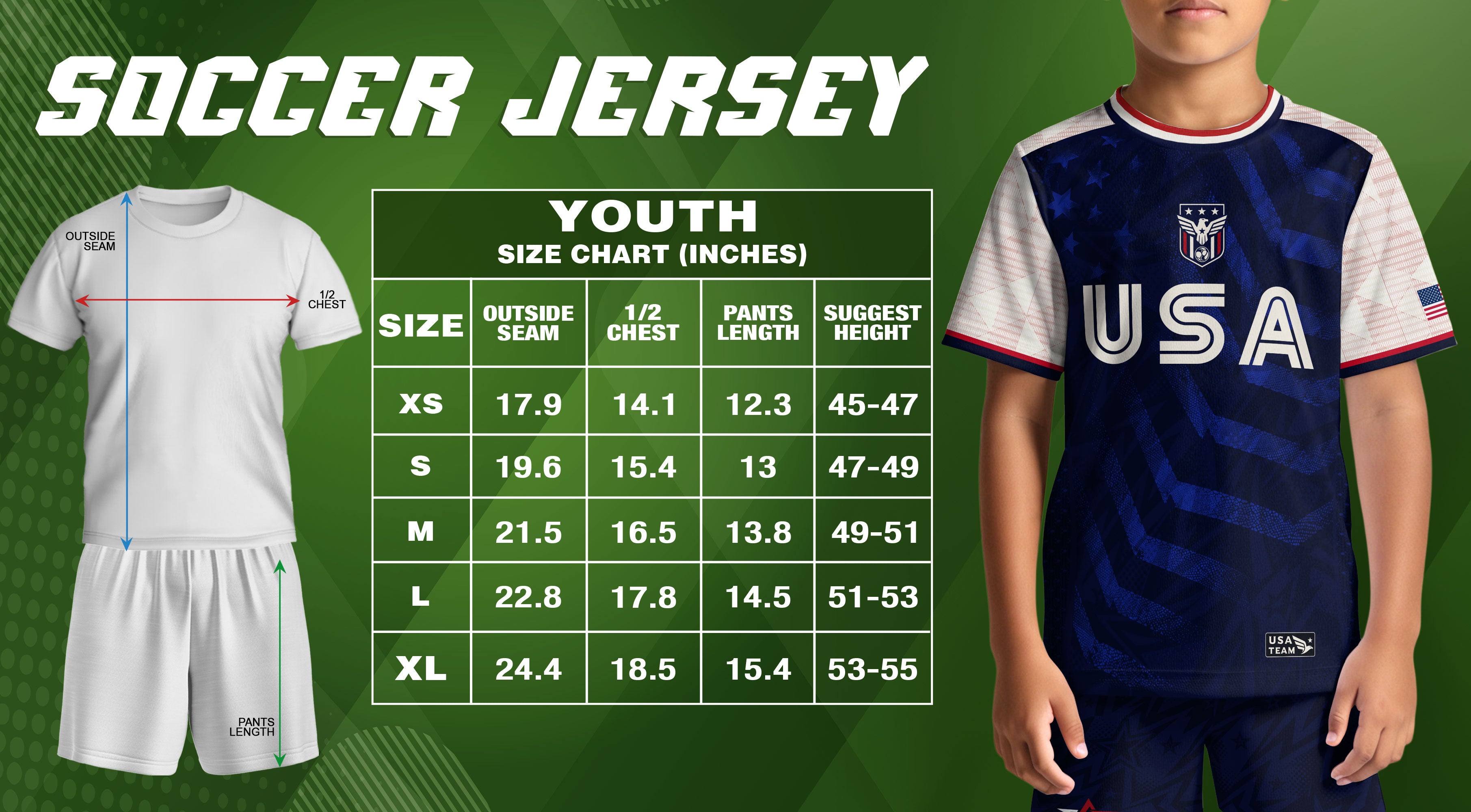 Kids USA Soccer Jersey Youth Children Patriotic Subtle Star Pattern United States Tee