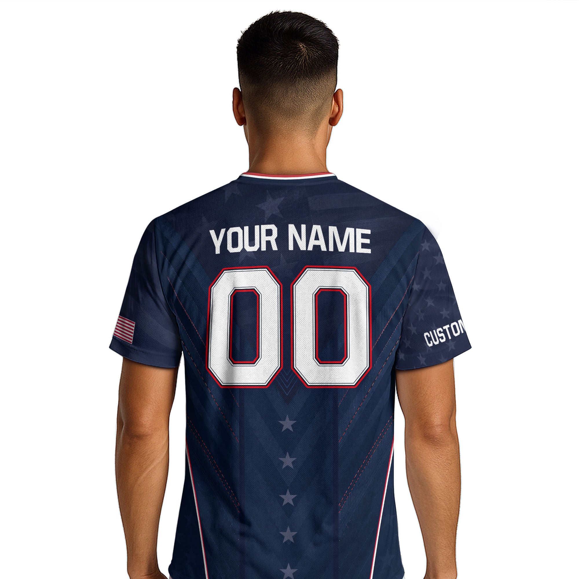 USA Soccer Jersey Men Navy Blue Athletic Name Number Football Shirt