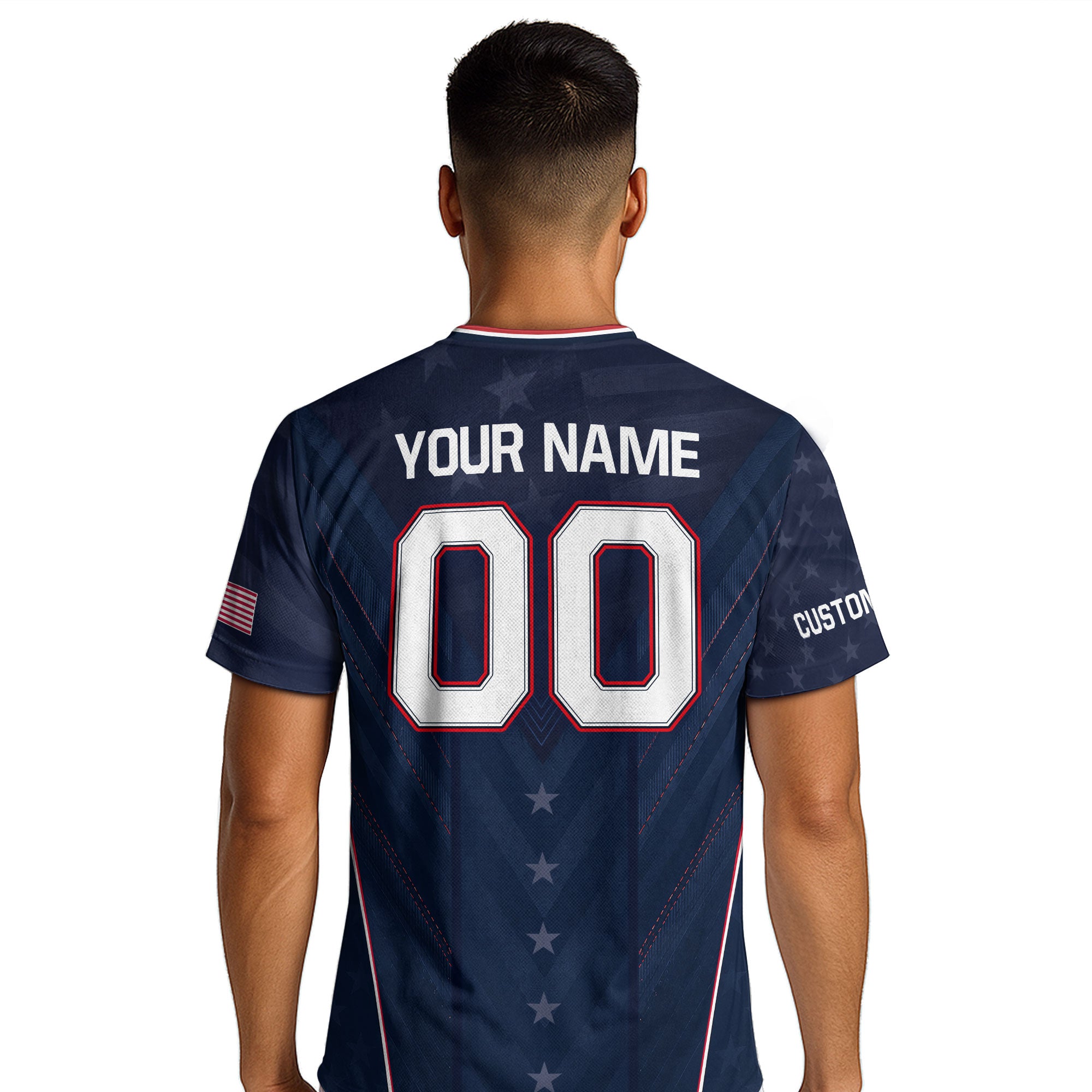 USA Soccer Jersey Men Navy Blue Athletic Name Number Football Shirt