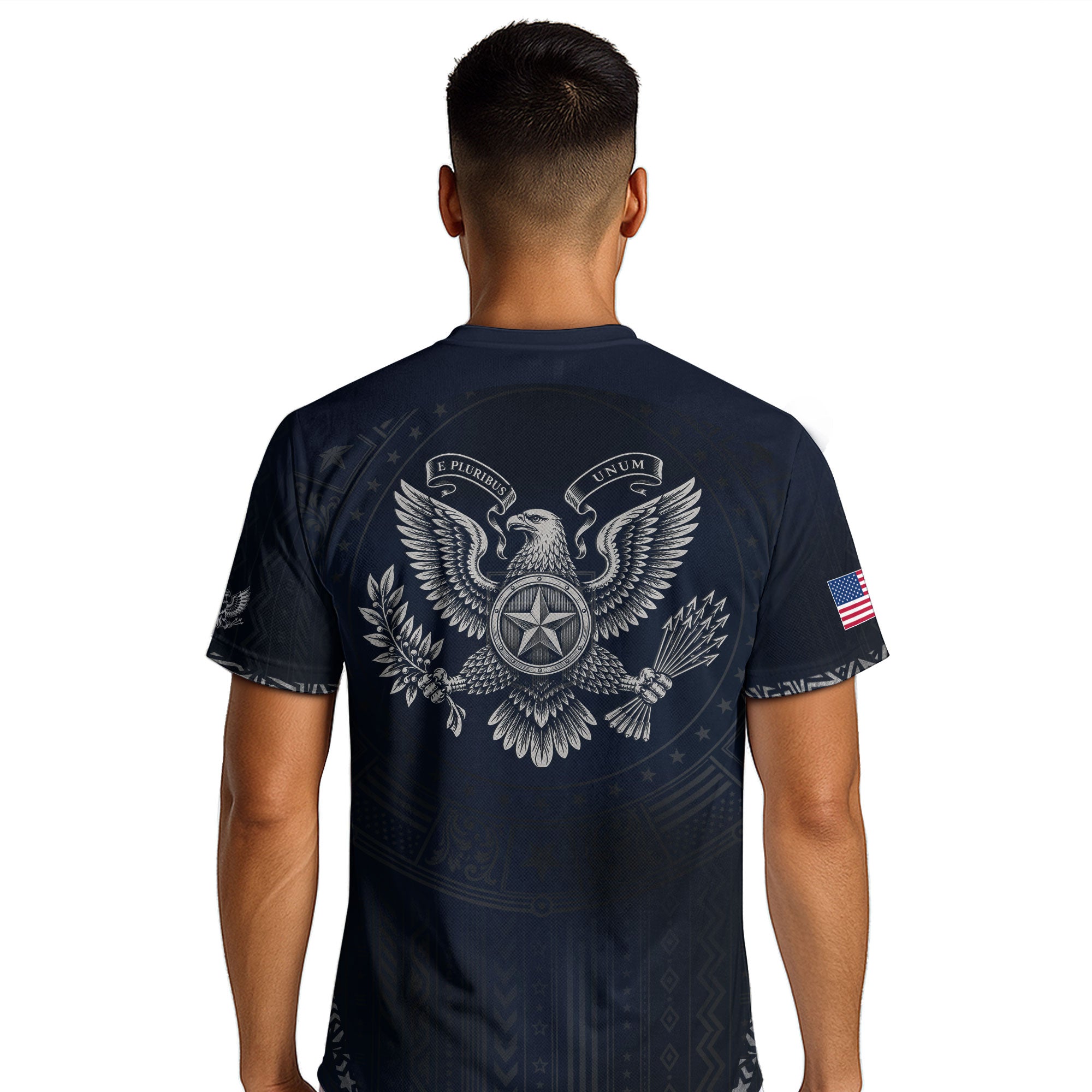 Adult Soccer Jersey Blue Patriotic Style - Bold Eagle Graphic Team Performance Shirt
