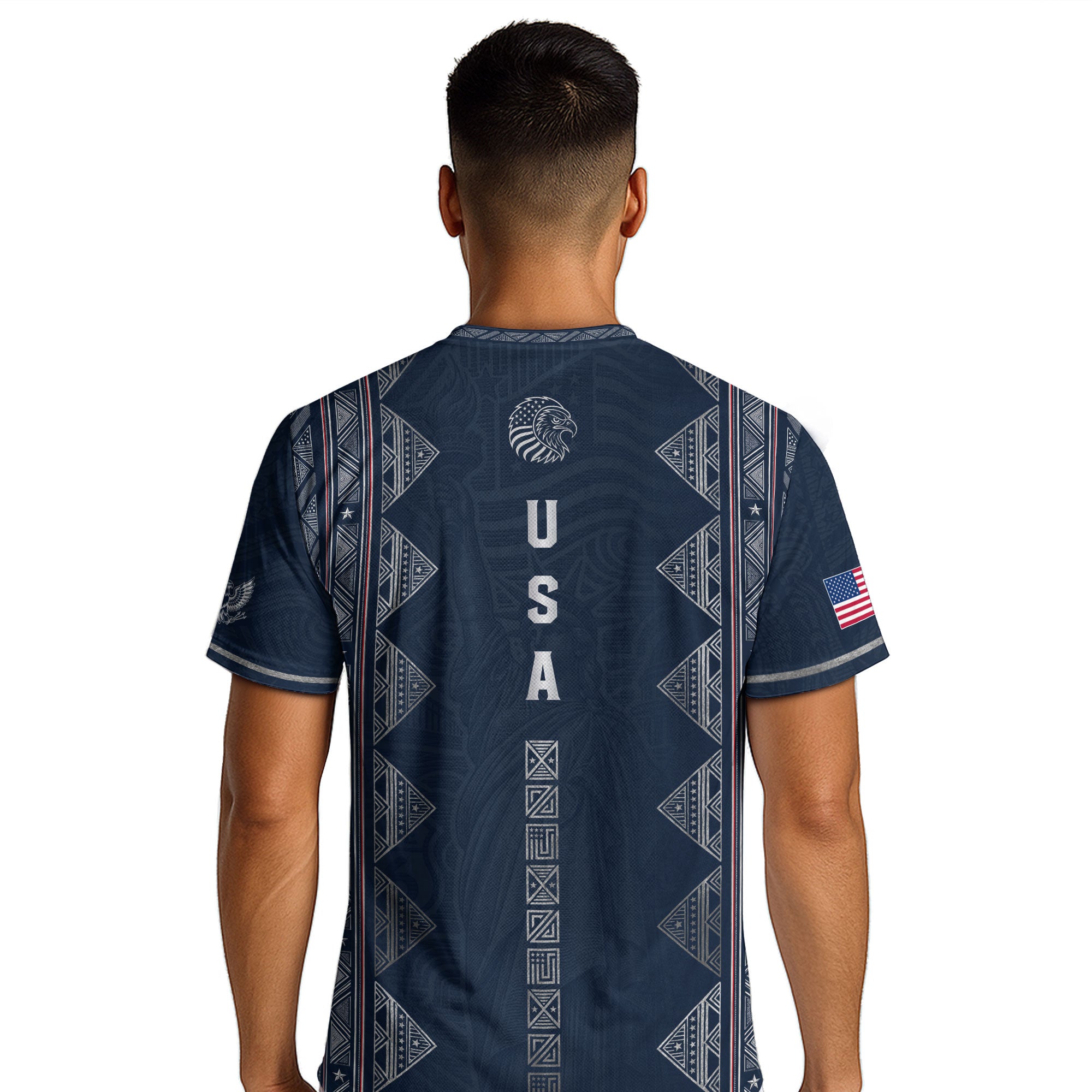 Adult Soccer Jersey Blue Patriotic Design - Iconic Statue of Liberty Sport Graphic Tee