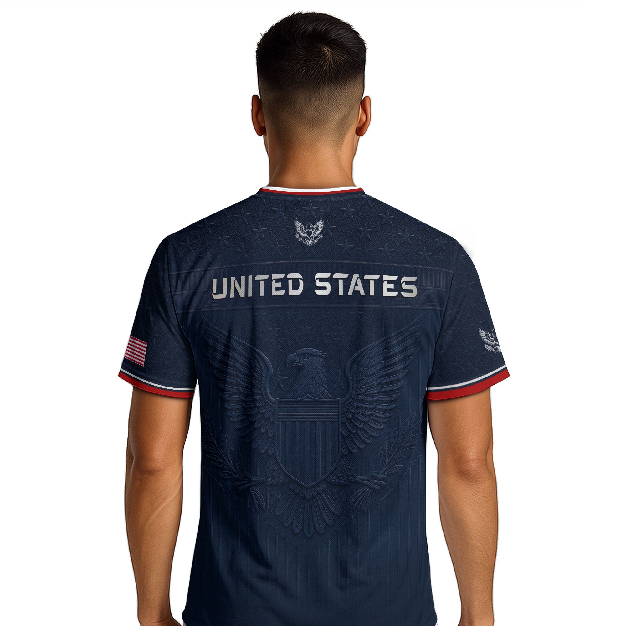Blue Adult Soccer Jersey Classic Style - Patriotic Eagle Graphic Team Training Shirt