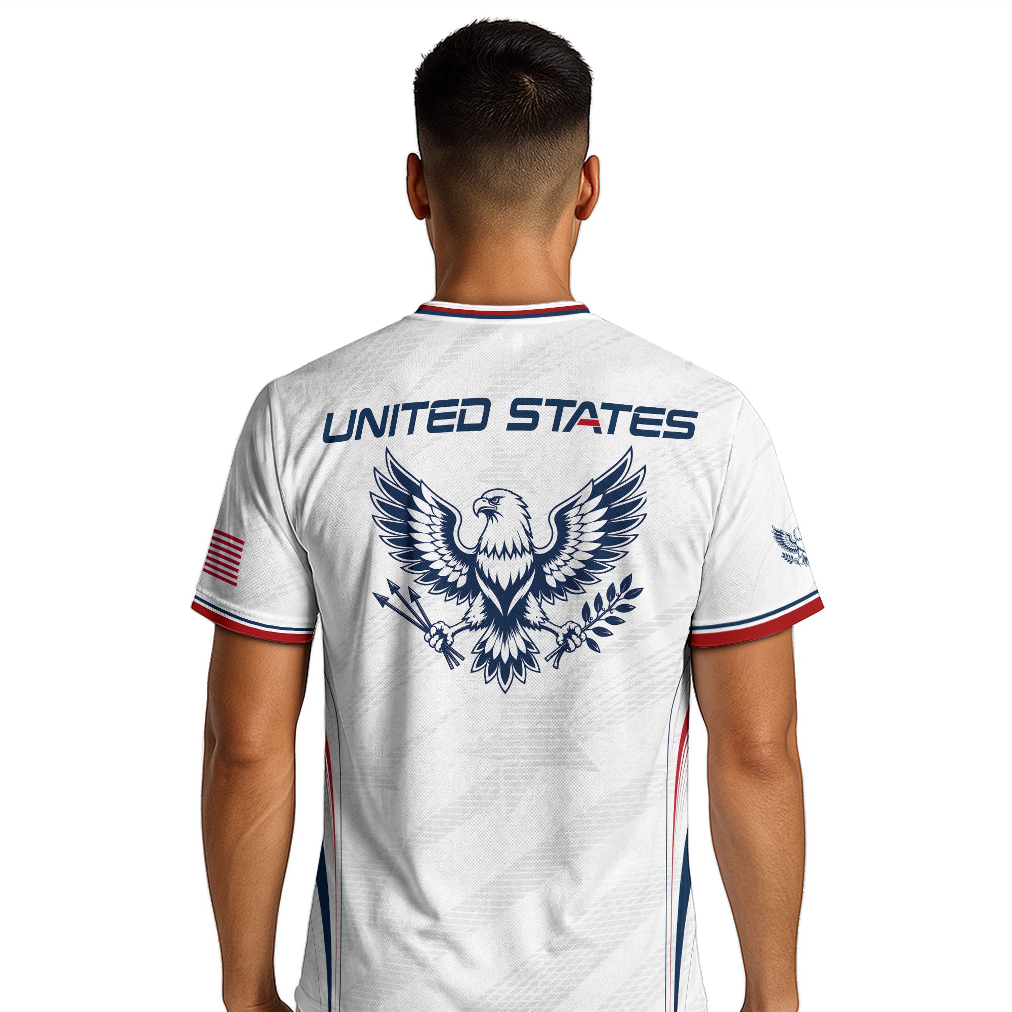White Adult Soccer Jersey Patriotic Look - Pro Eagle Graphic Team Performance Shirt
