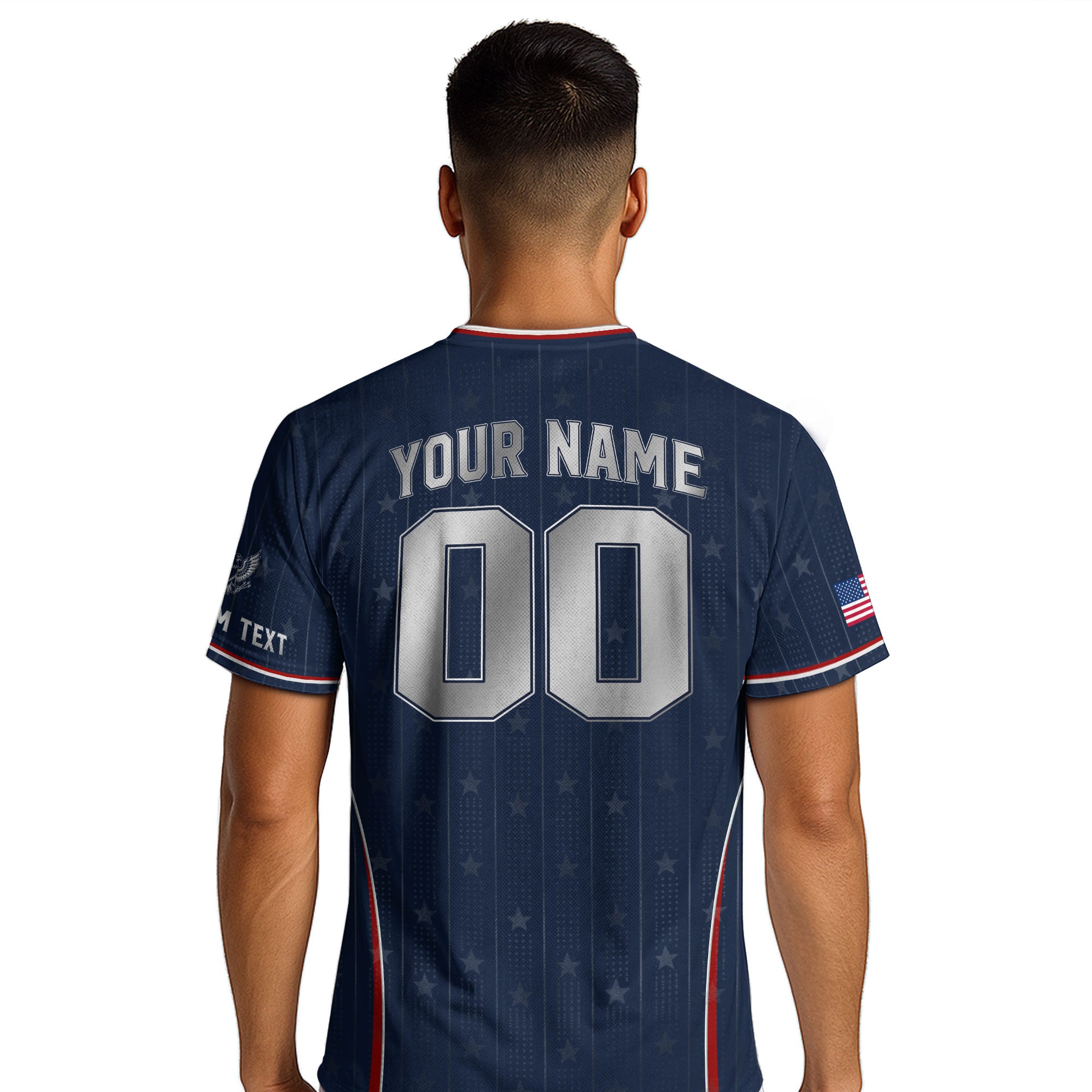 Adult USA Soccer Jersey Personalized American Eagle Patriotic Team Football Shirt