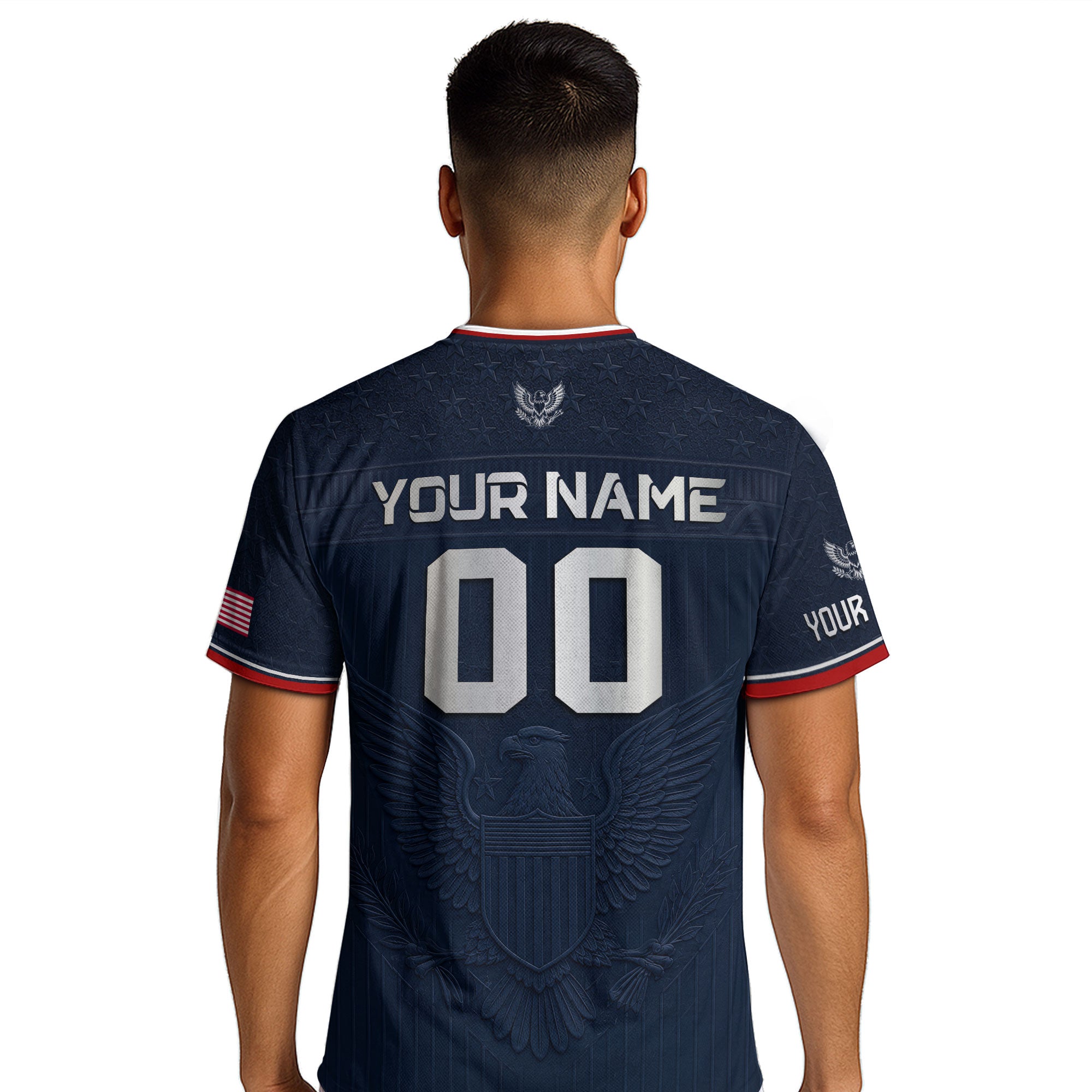Adult Custom USA Soccer Jersey Personalize Name Number Patriotic Graphic Team Shirt