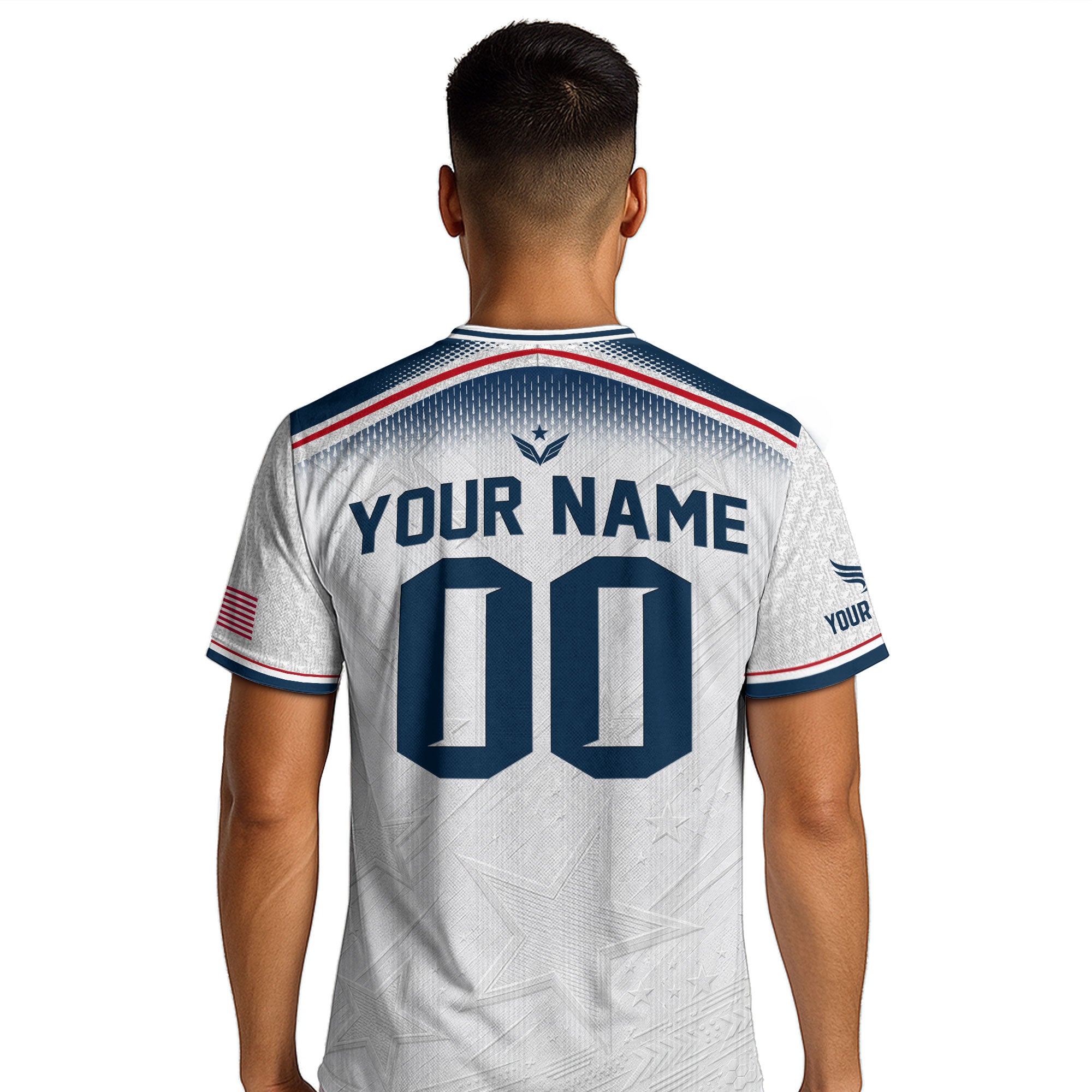 Personalized USA White Soccer Jersey - Custom Name & Number Patriotic Sports Gear