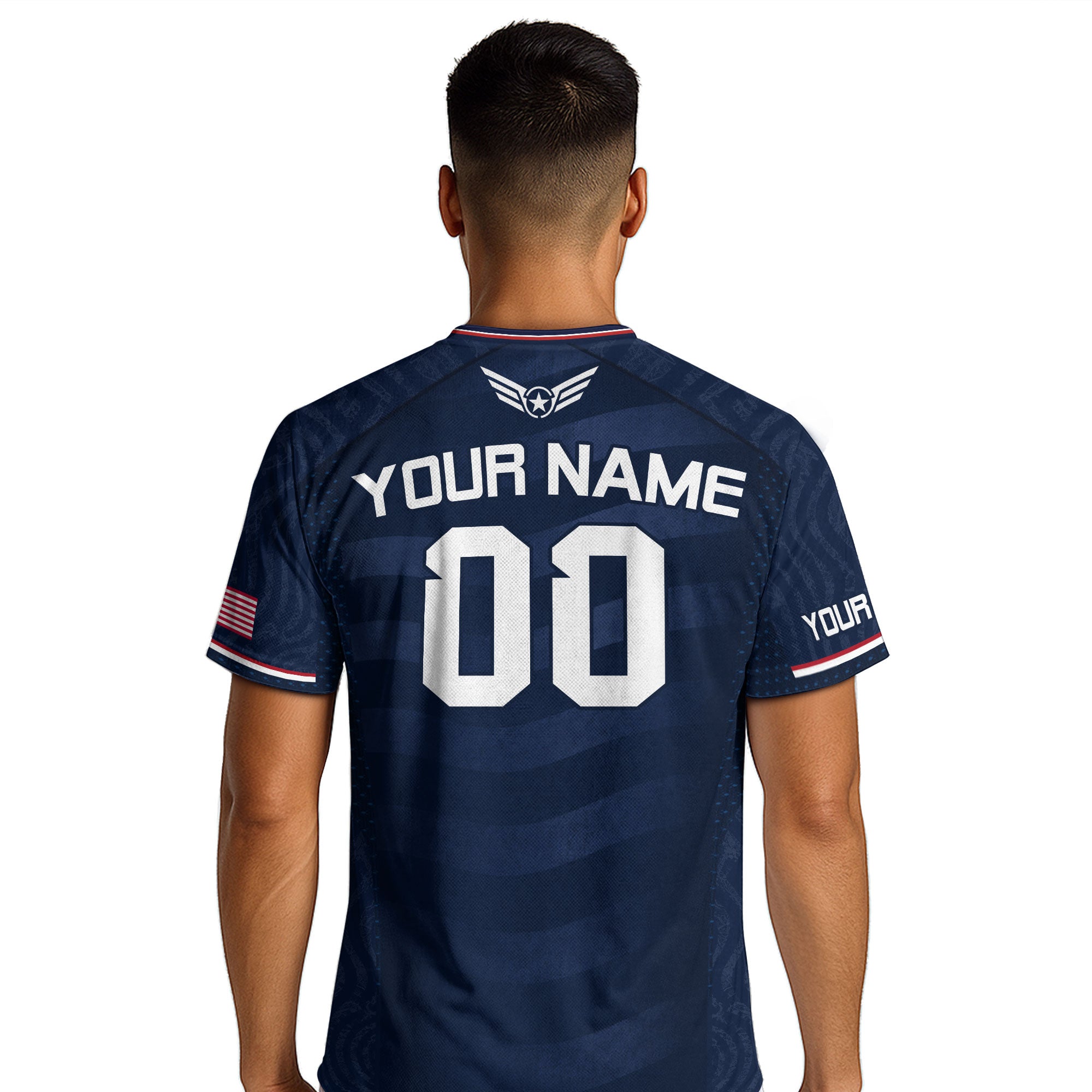 Custom Blue USA Statue of Liberty Soccer Jersey - Personalized Name & Number Shirt