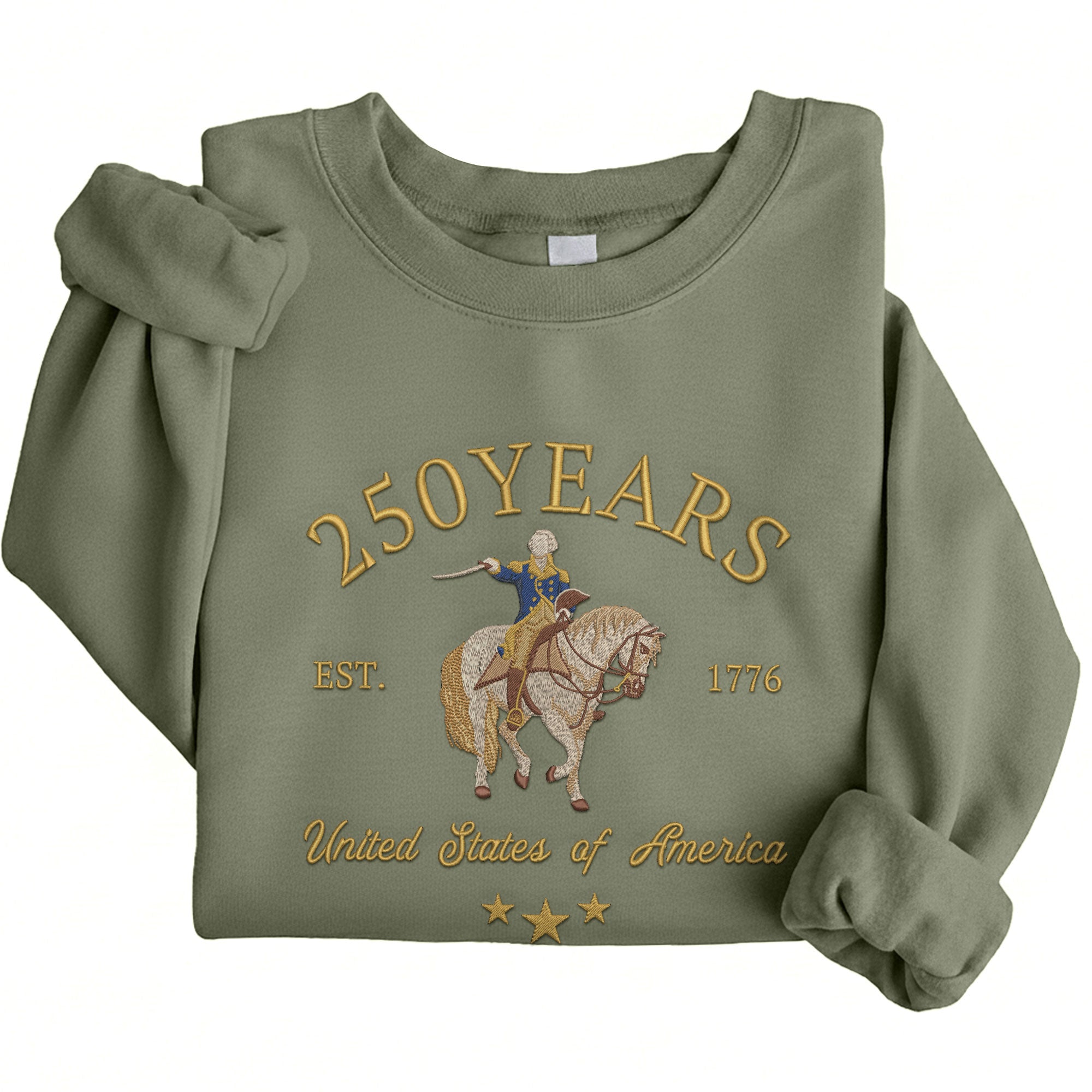 Vintage USA 250th Anniversary 250 Years Embroidered Sweatshirt 1776-2026 Patriotic