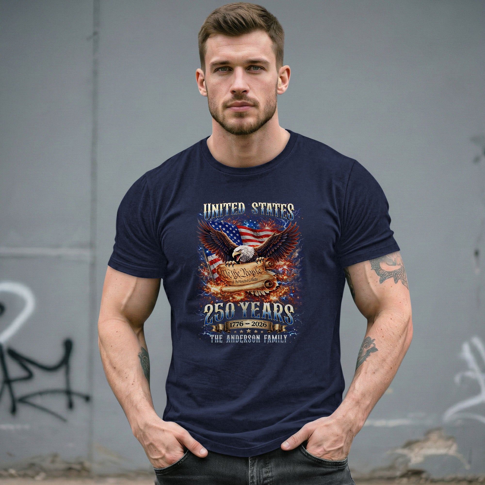 United States 250th Anniversary Shirts Personalized Custom Family Name Group Apparel