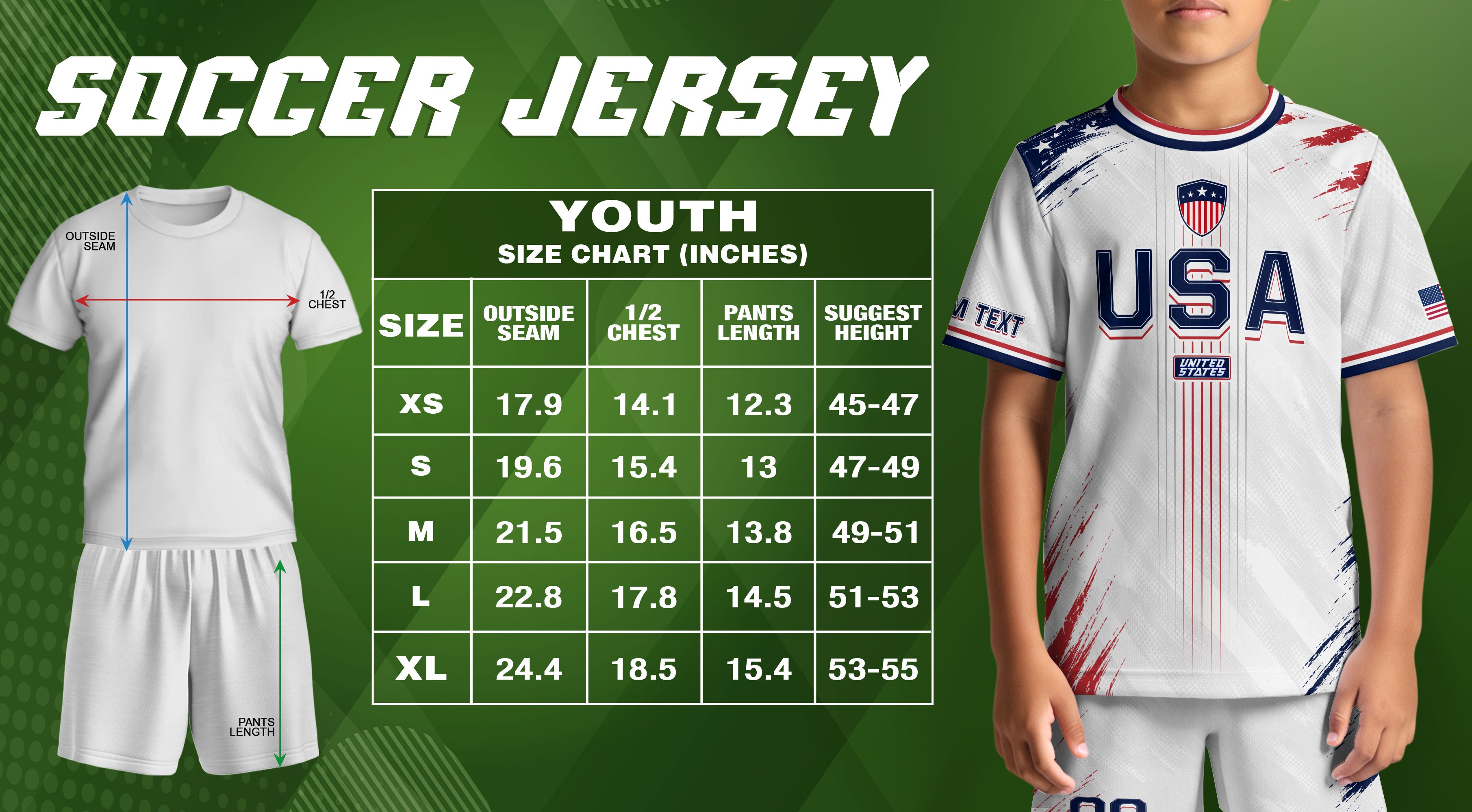 Custom Kids USA Soccer Jersey White Youth Distressed Flag Personalized Football Shirt