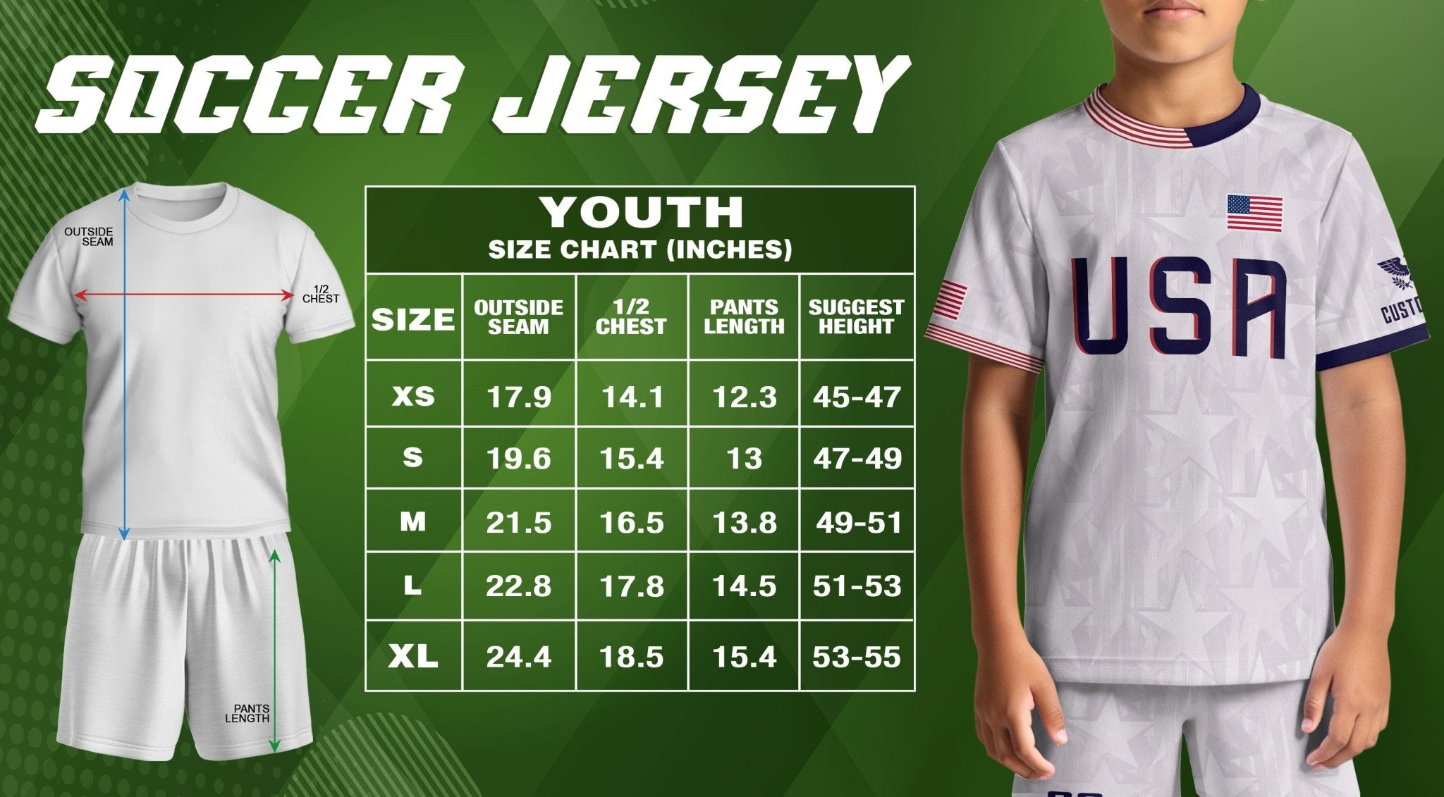 USA Youth Custom Soccer Jersey Heritage Collection White Personalized Sportswear Top - Rust Field Wear