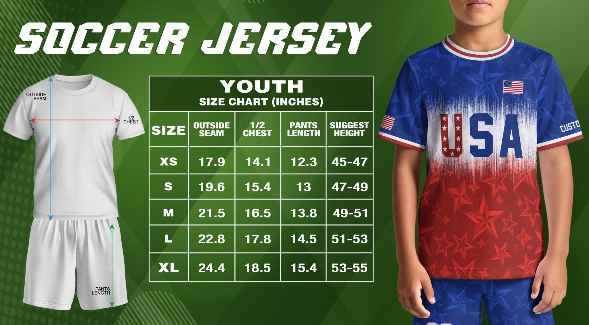 Youth Custom USA Soccer Jersey Heritage Collection Red Star Graphic Personalized Shirt - Rust Field Wear