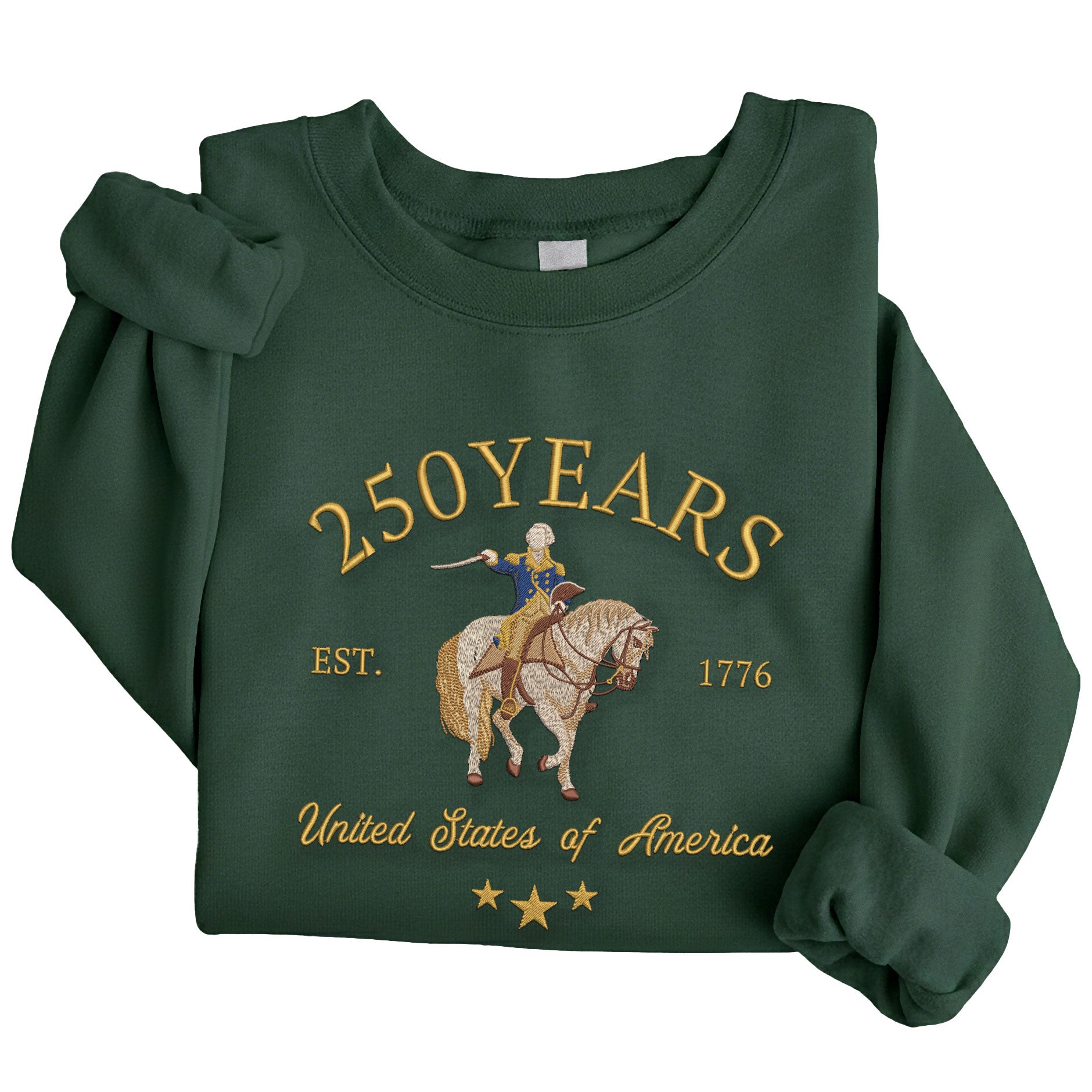 Vintage USA 250th Anniversary 250 Years Embroidered Sweatshirt 1776-2026 Patriotic
