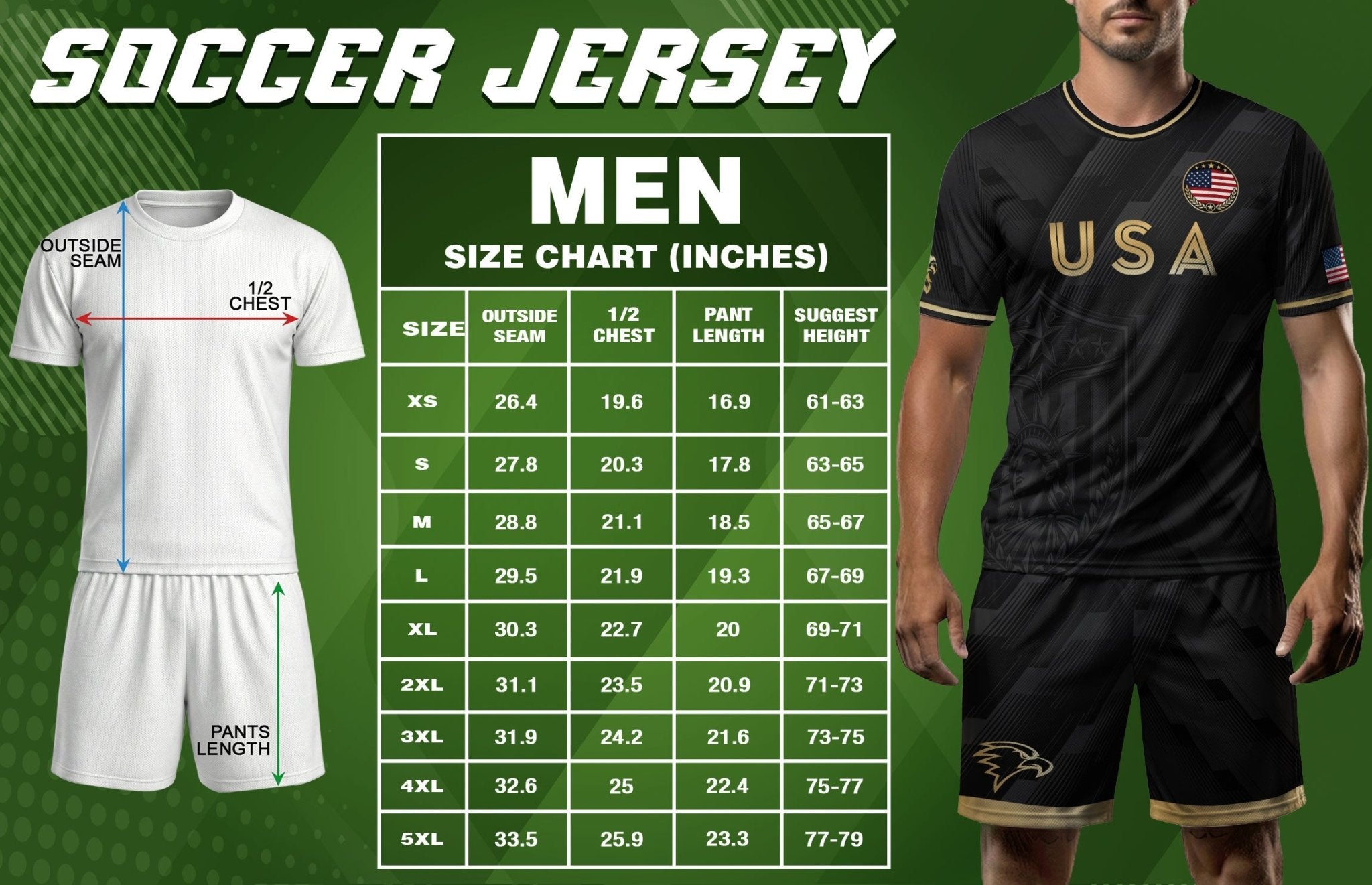 Black Adult Soccer Jersey Gold Style Iconic USA Eagle Graphic Team Training Shirt - Rust Field Wear