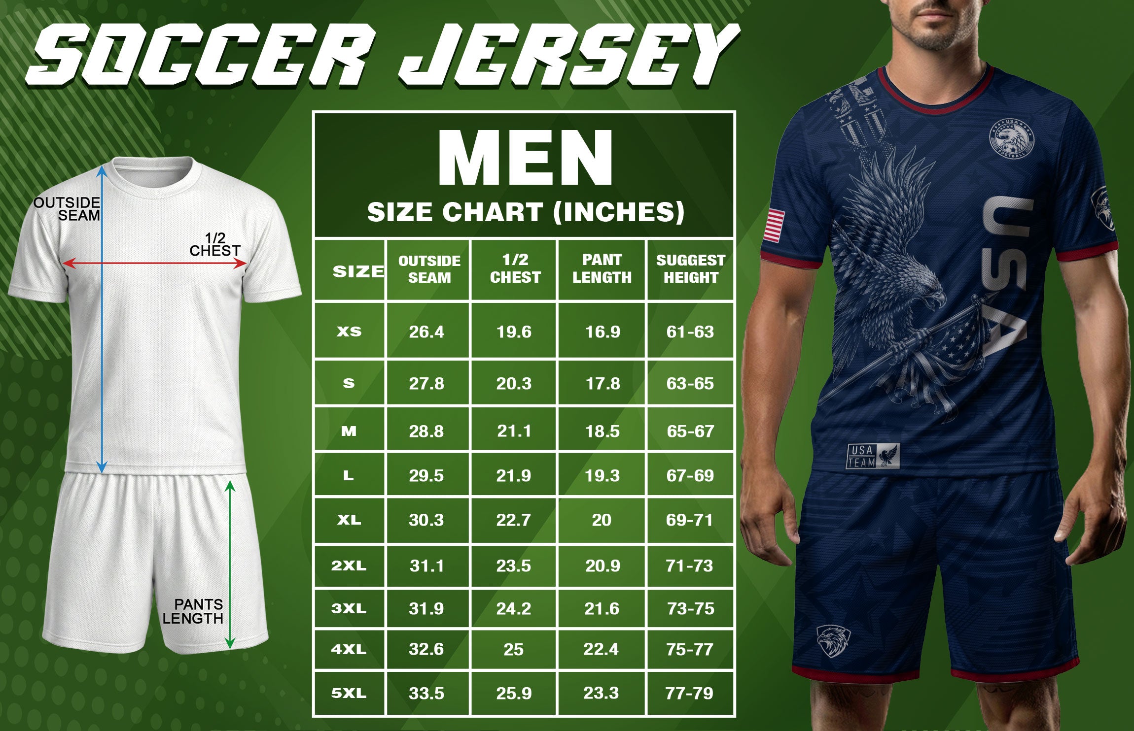 Patriotic Eagle Adult USA Soccer Jersey Navy Blue Shirt United States Football Tee