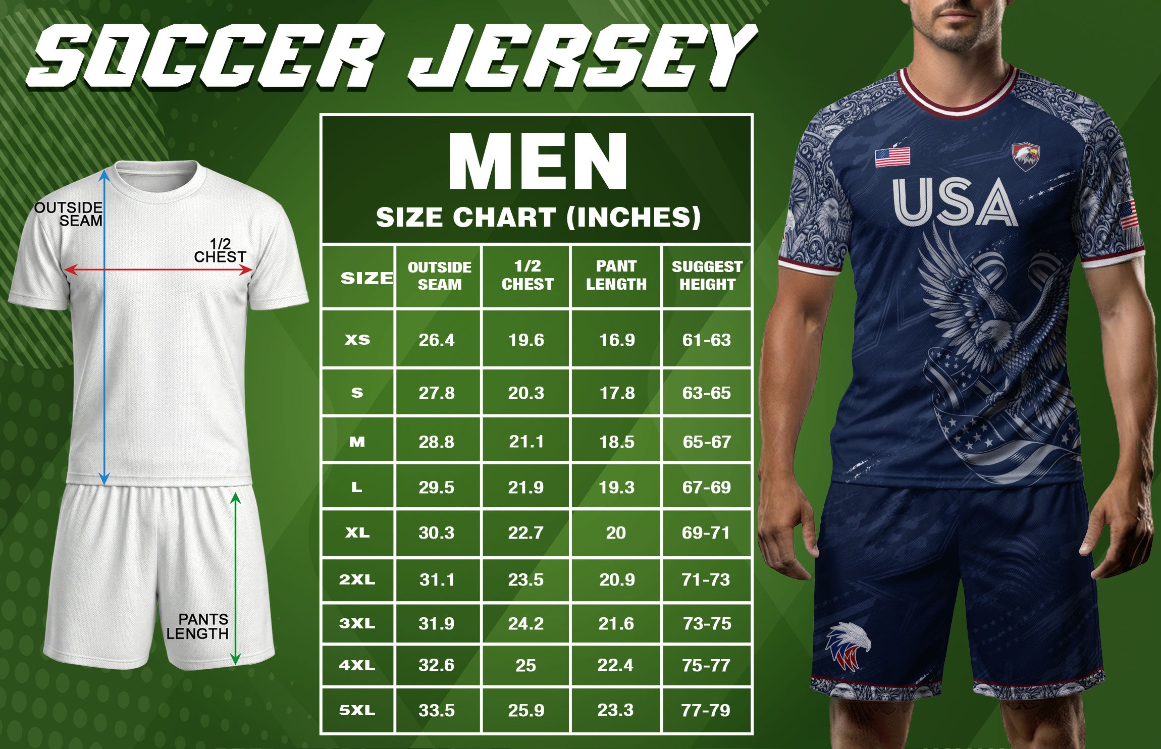 Patriotic Landmark Print USA Soccer Jersey Adult Navy United States Fan Shirt Men