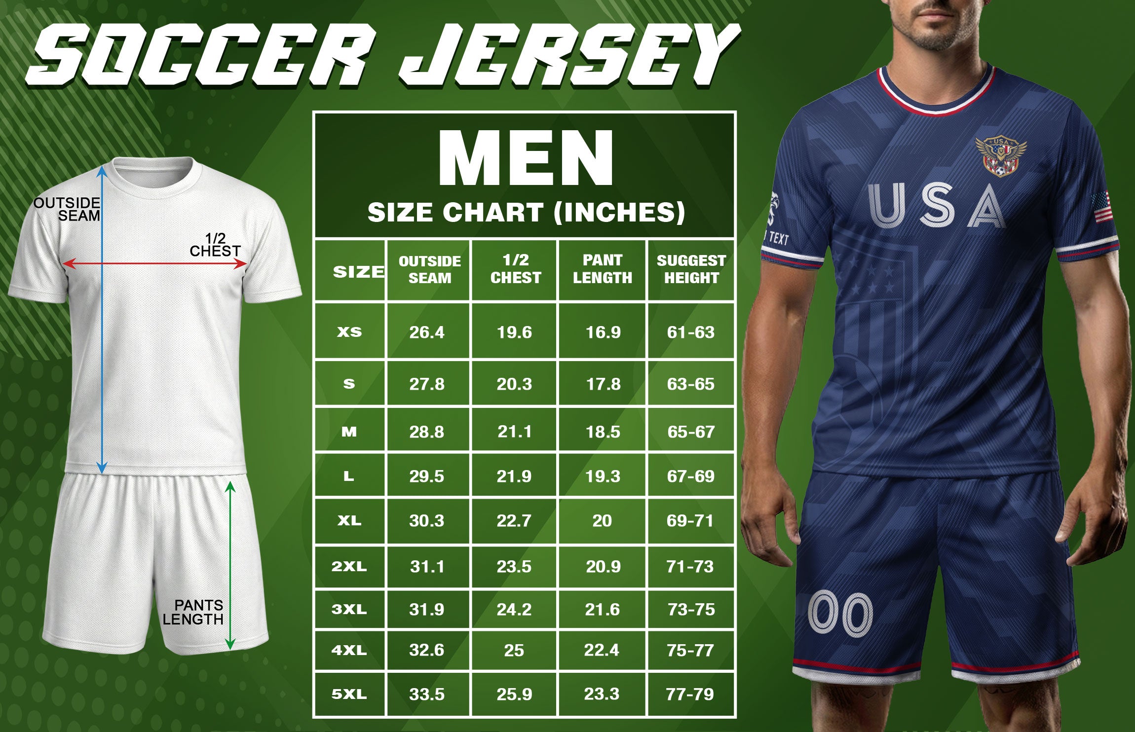 USA Soccer Jersey Style Adult Shirts Custom Name Number Personalized Athletic Top