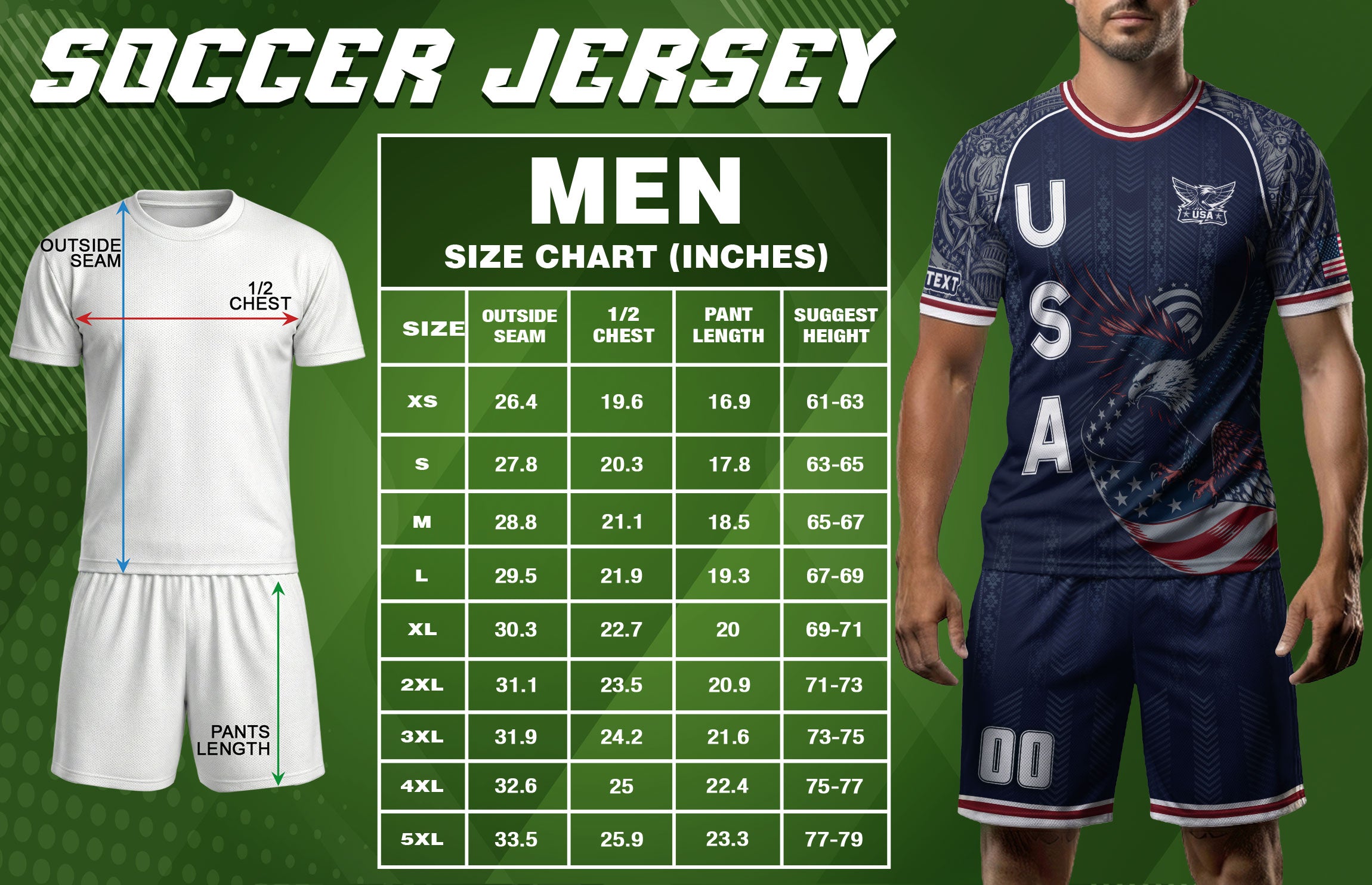 USA Eagle Soccer Jersey Style Adult Shirts Custom Name Number Personalized Top