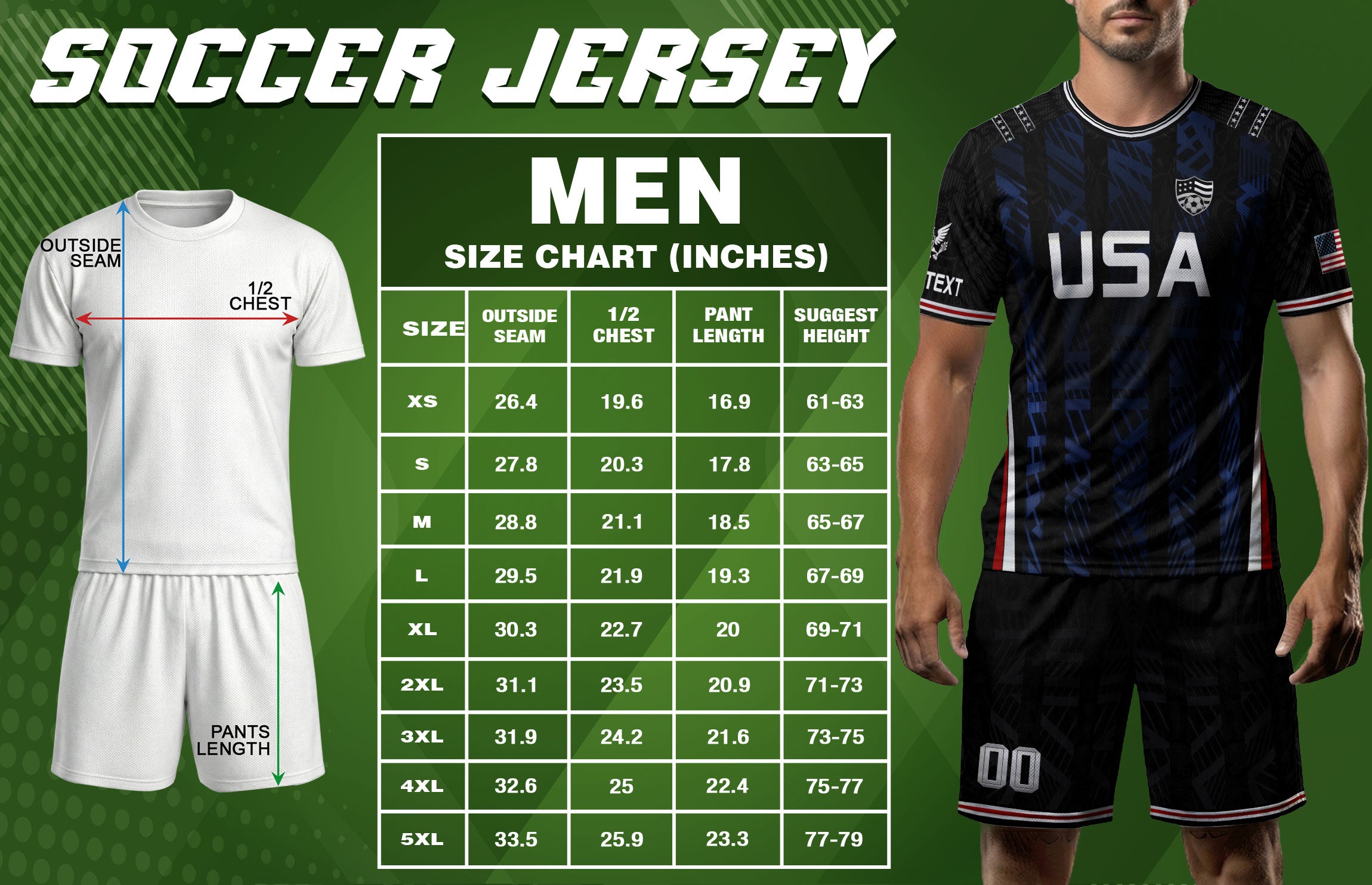 USA Soccer Jersey Custom Name Number Patriotic Black Stripes Football Team Shirt