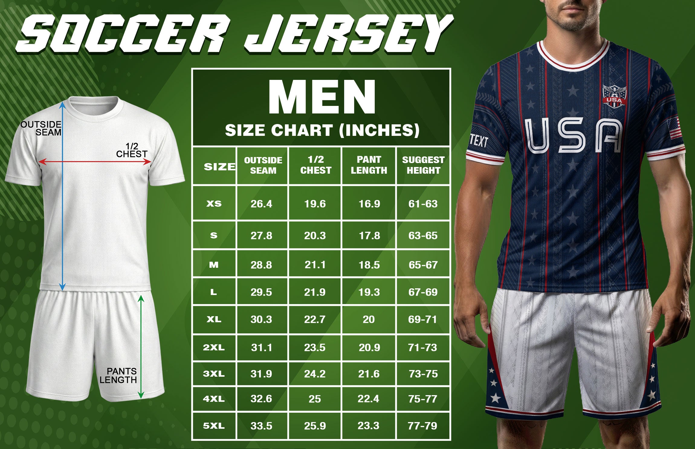 USA Soccer Jersey Custom Name Number Patriotic Navy Blue Stars Football Team Shirt