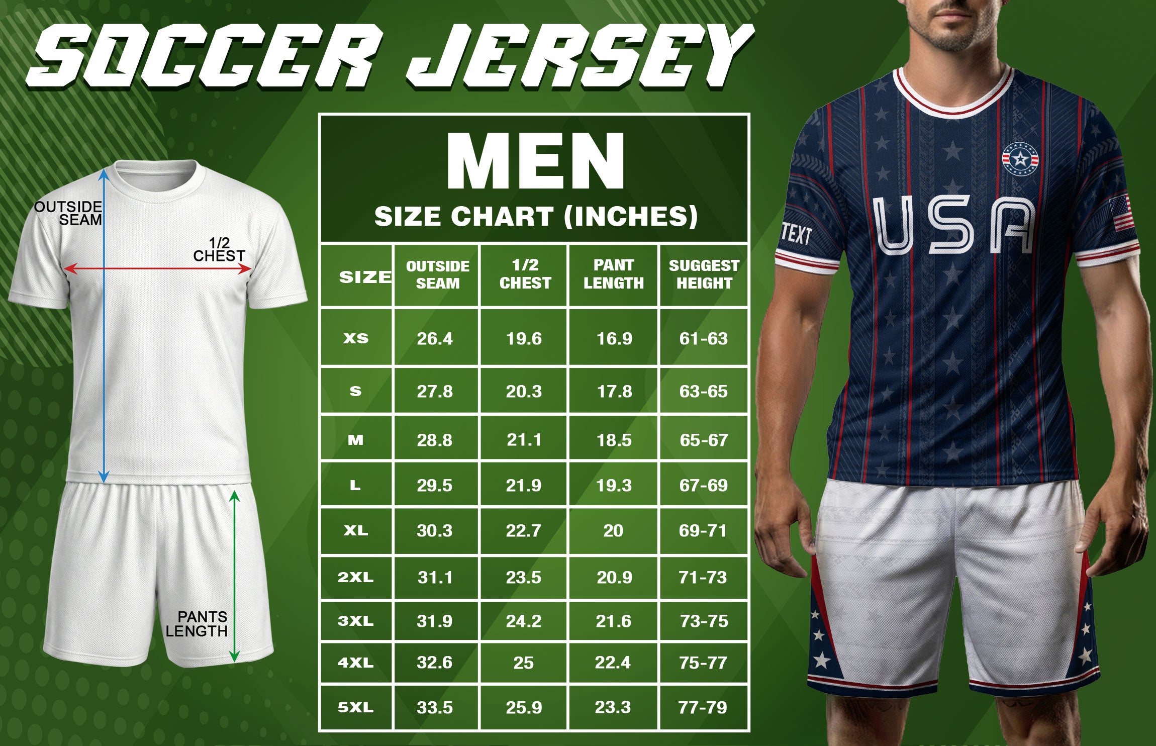 USA Soccer Jersey Custom Name Number Patriotic Navy Blue Stars Football Team Shirt