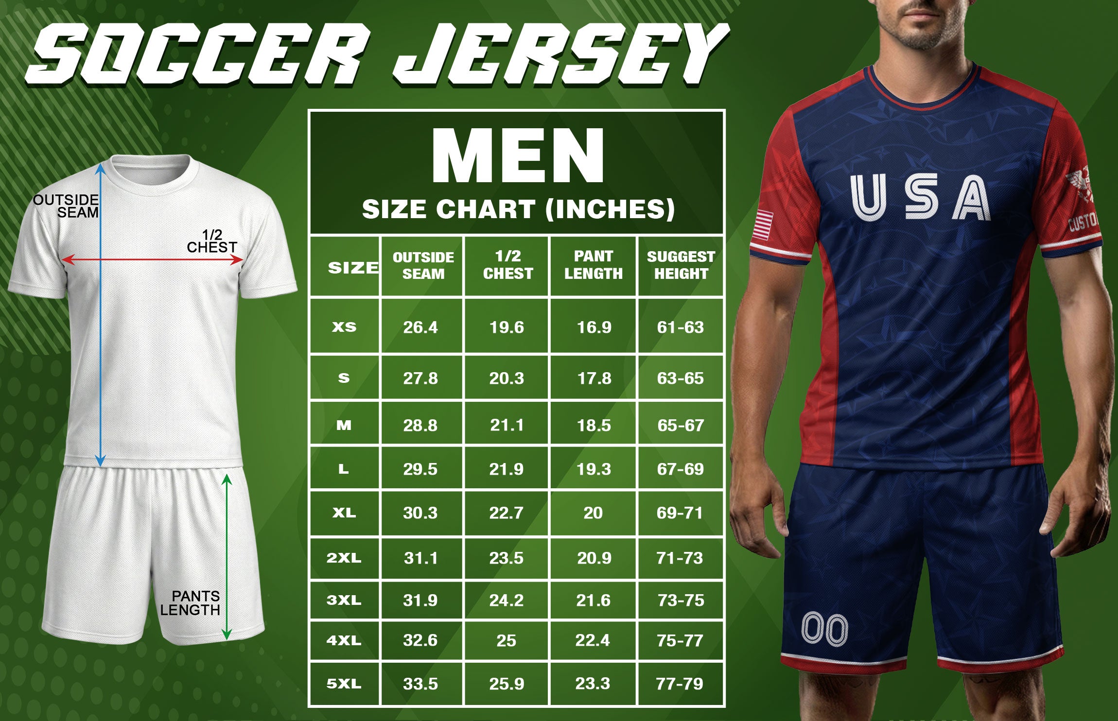 Custom Name Number USA Soccer Jersey Patriotic Stars Stripes Sports Team Shirt