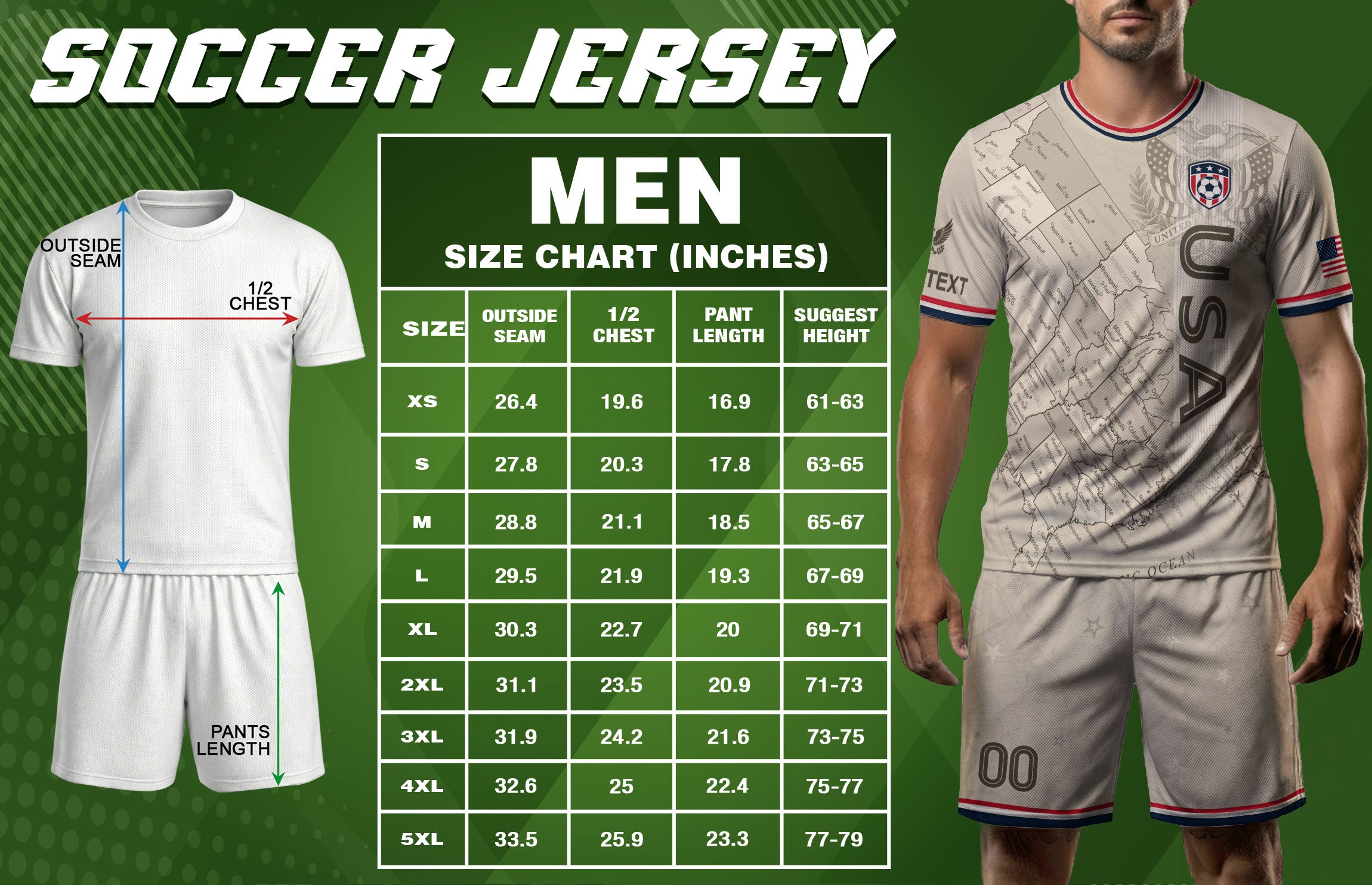 Personalized USA Soccer Jersey Custom Name Number Vintage Map Athletic Training Top