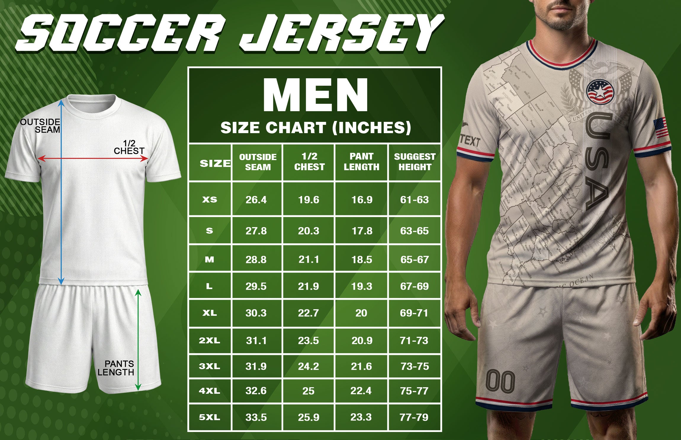 Personalized USA Soccer Jersey Custom Name Number Vintage Map Athletic Training Top