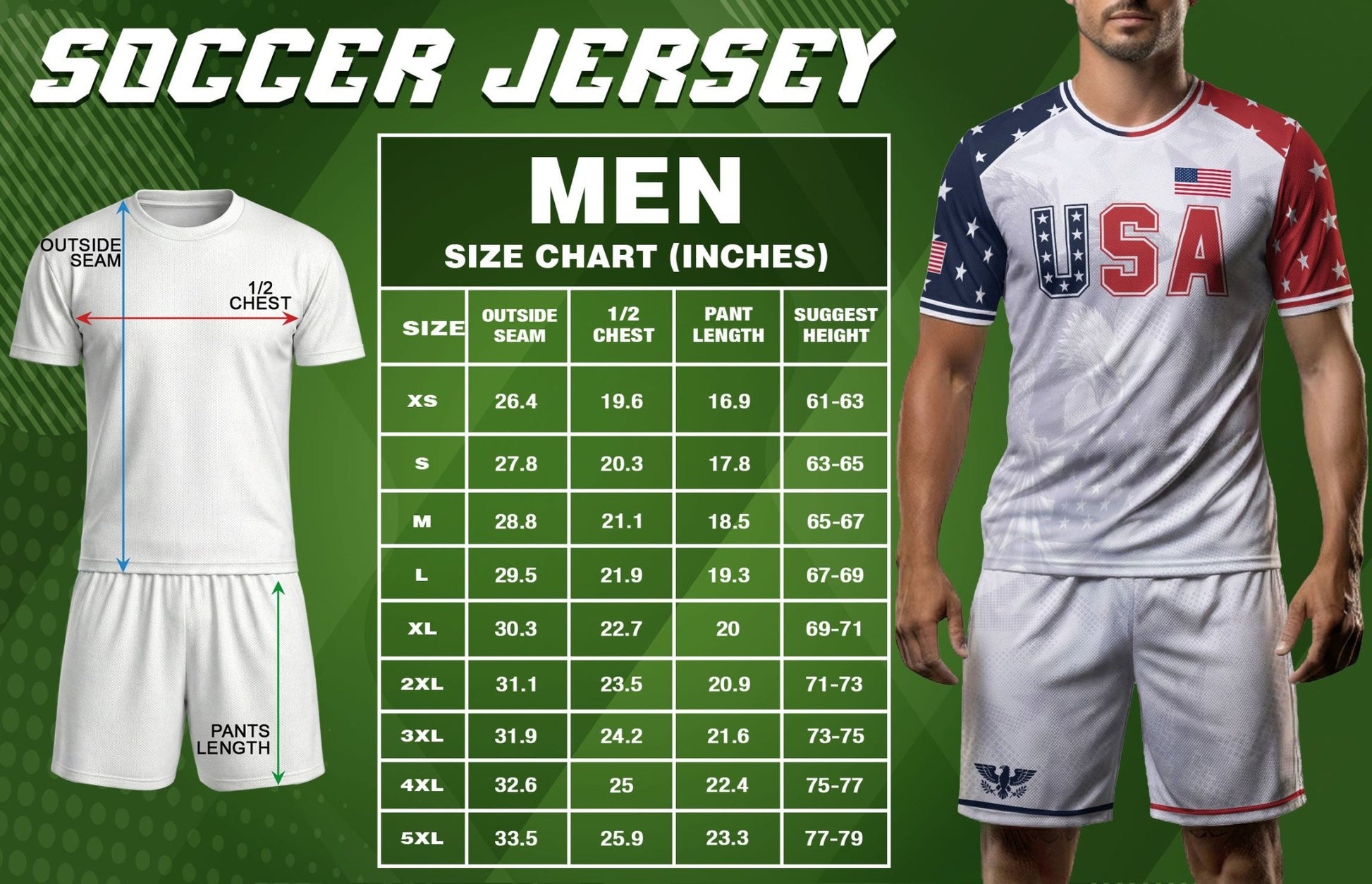 USA Soccer Jersey Adult Patriotic Eagle Shirt American National Football Team Tee - Rust Field Wear