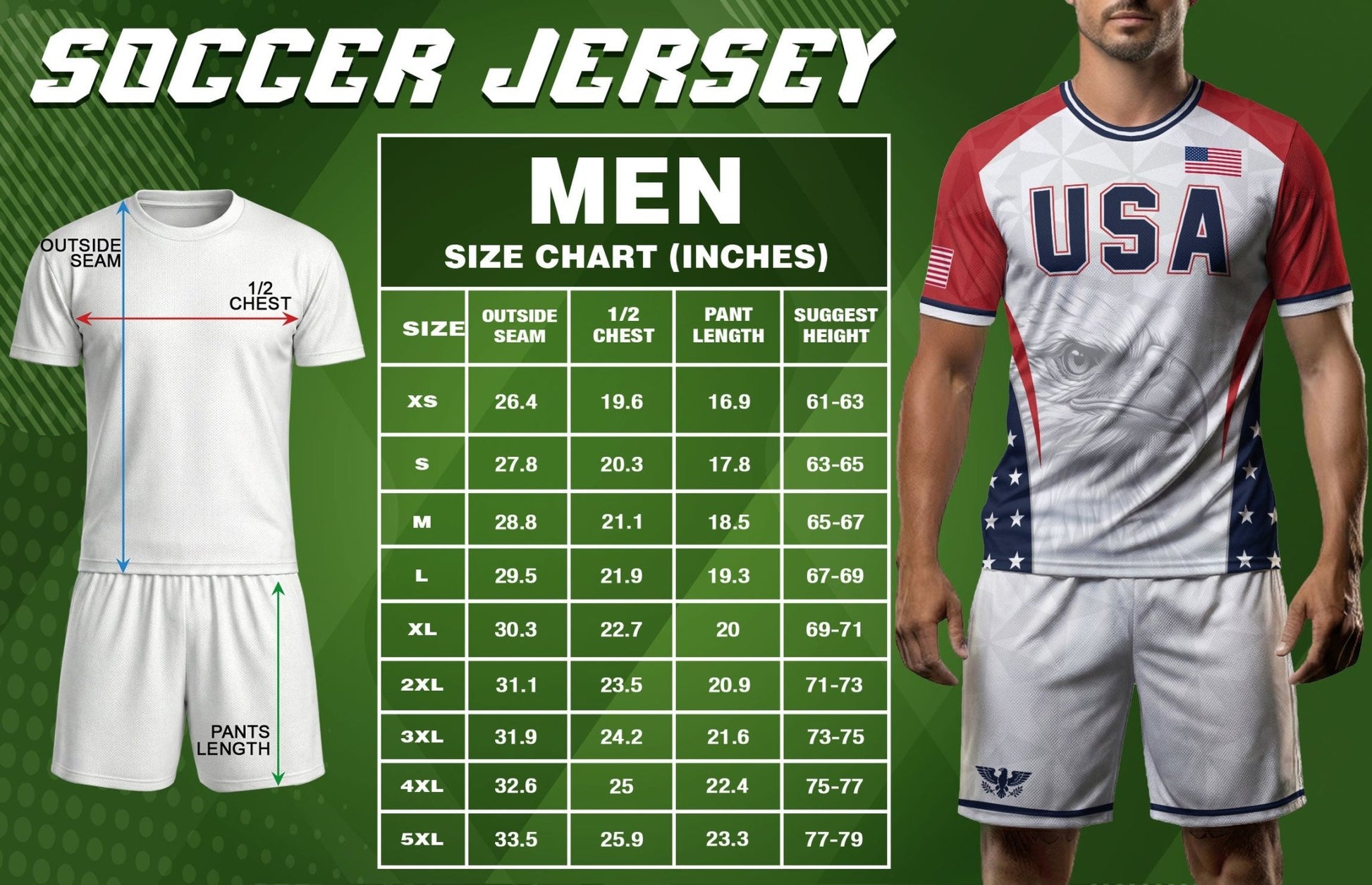 USA Soccer Jersey Adult United States Patriotic Eagle Shirt American Football Tee - Rust Field Wear