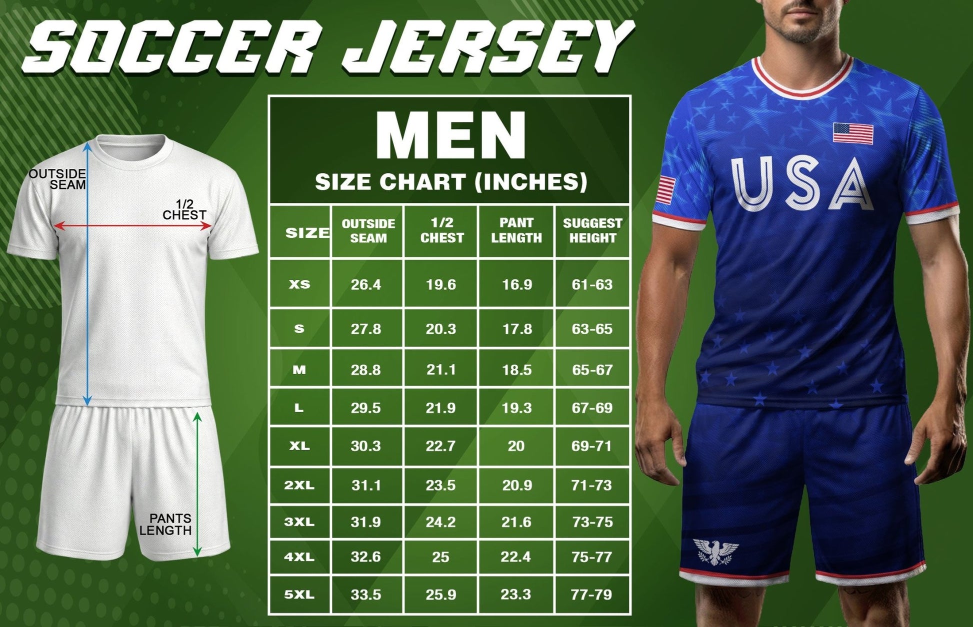 USA Soccer Jersey Adult Blue Patriotic Stars Shirt American Football Team Tee - Rust Field Wear