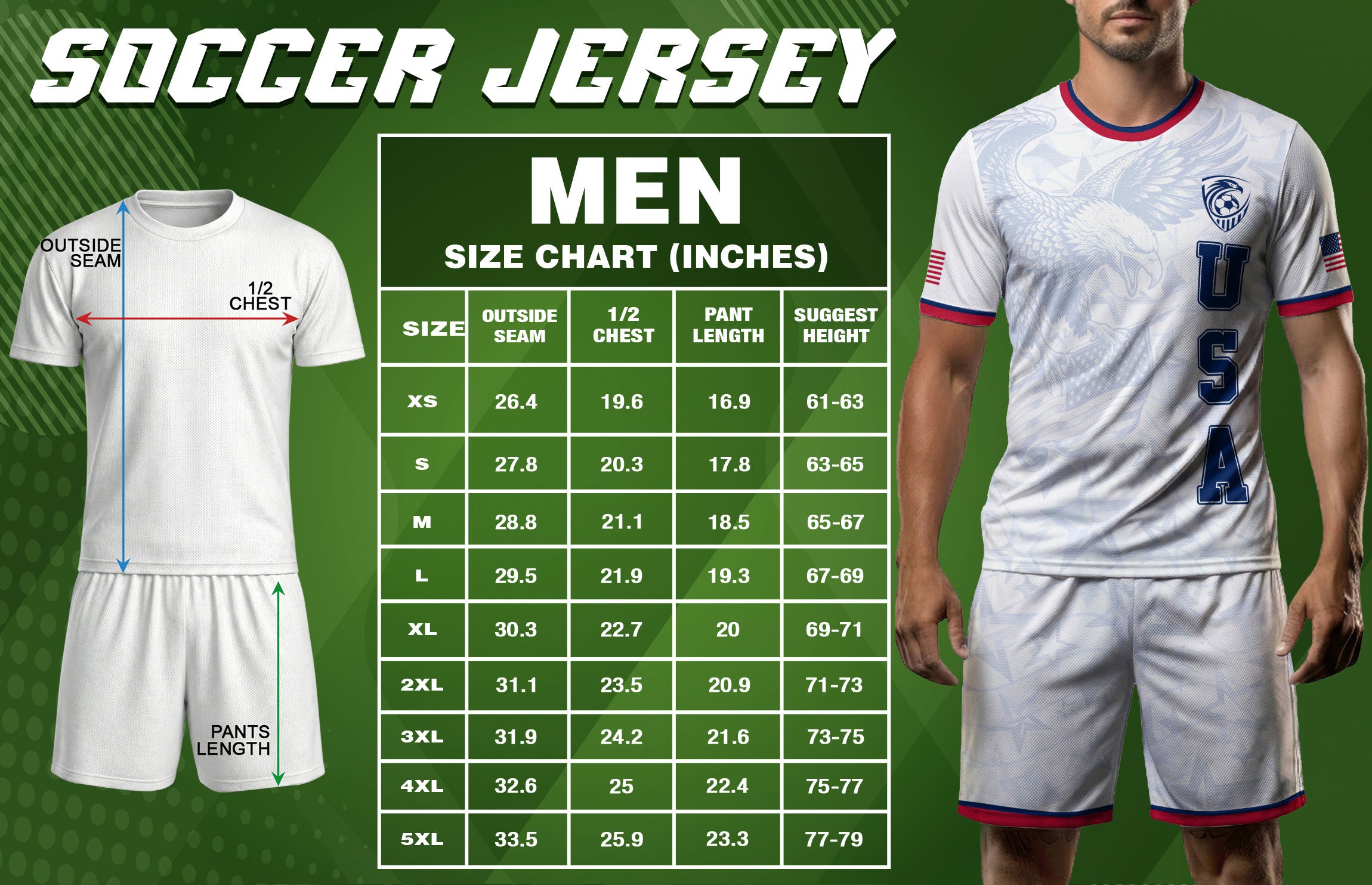 USA Eagle Soccer Jersey Adult Patriotic American Flag Soccer Fan Independence Day Shirt