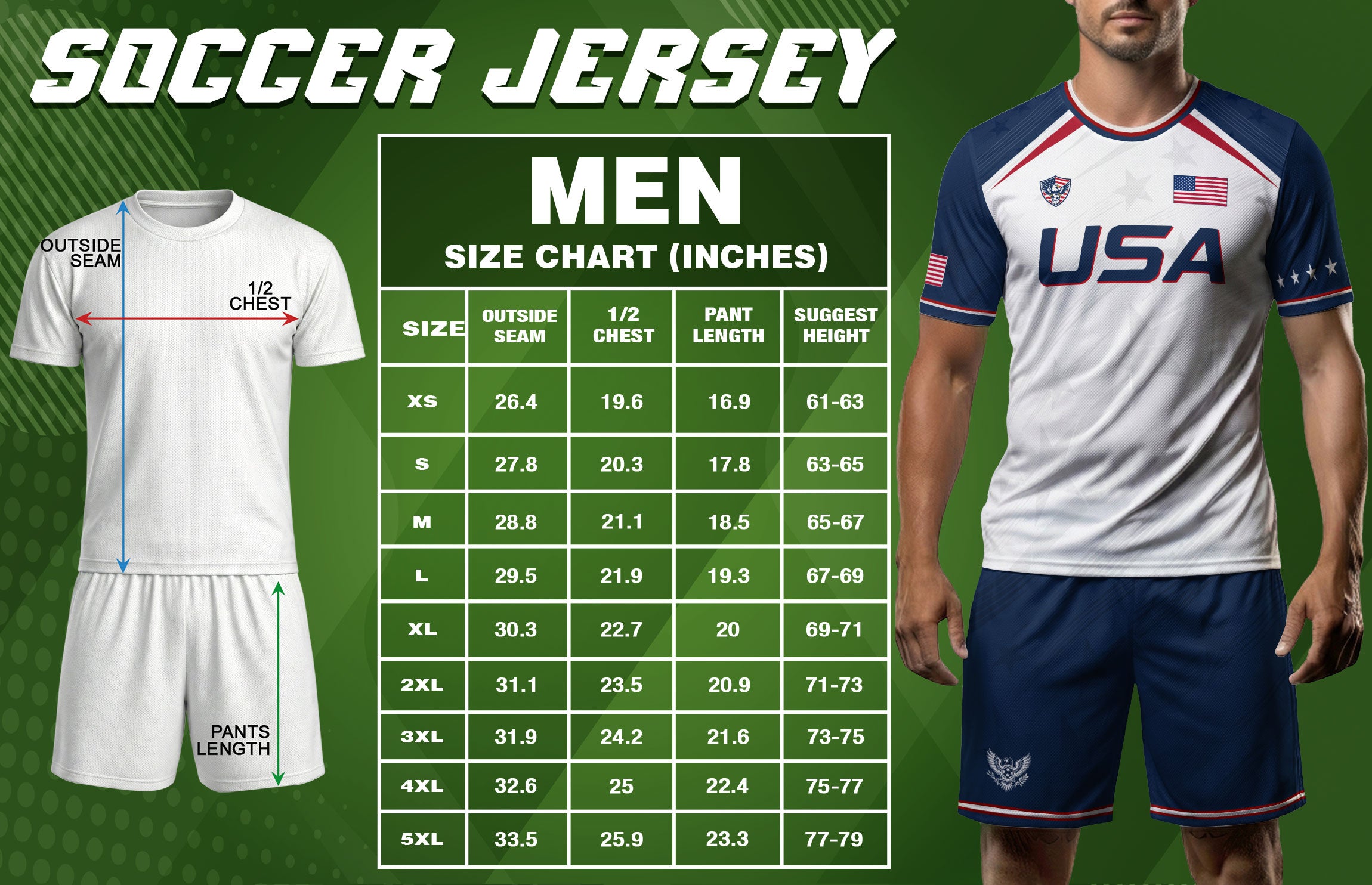 USA Soccer Jersey Adult White Navy Patriotic Diagonal Stripe Shirt United States Tee