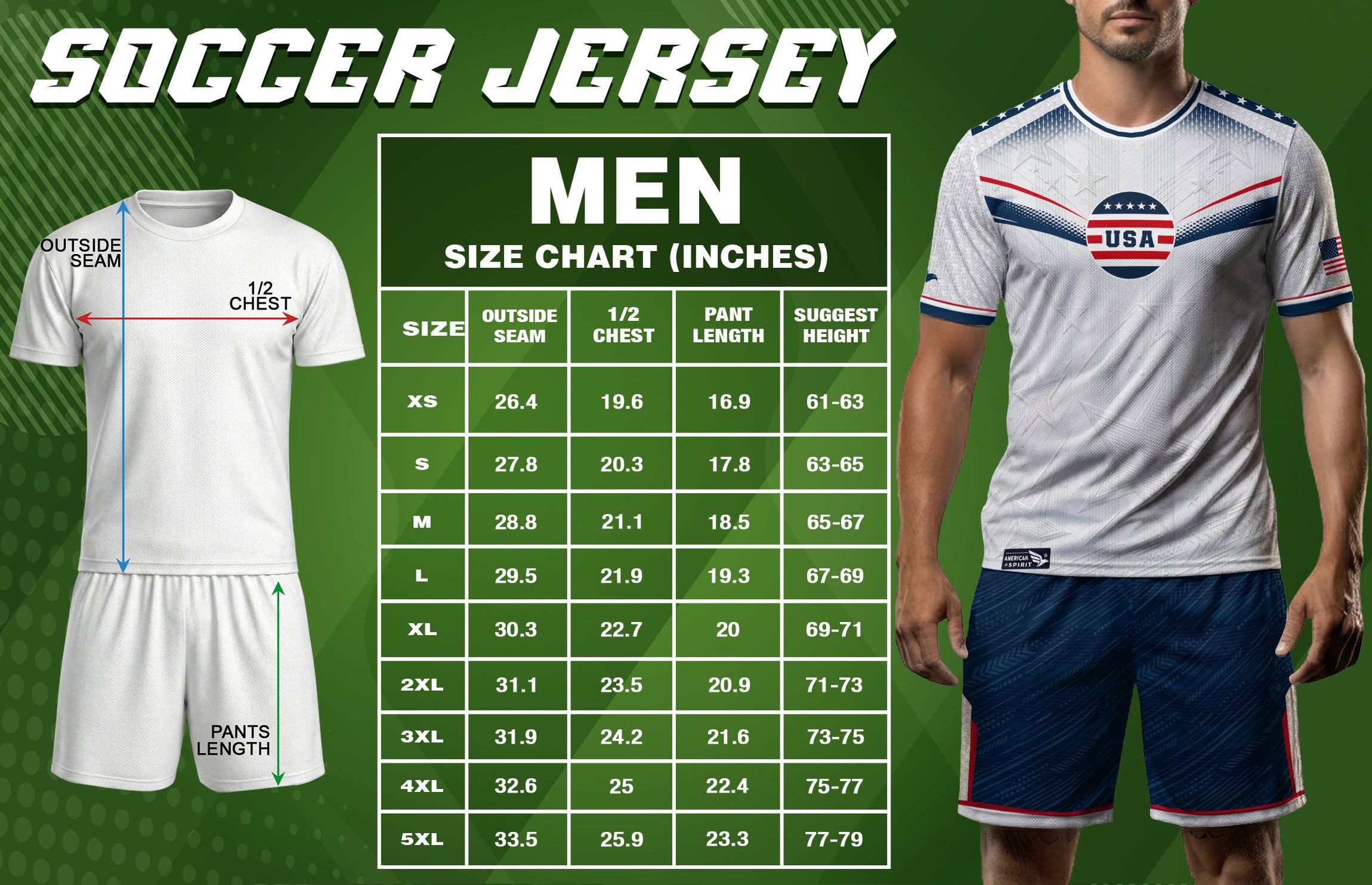 Adult USA Soccer Jersey Patriotic White Flag Pattern Lettering United States Fan Shirt
