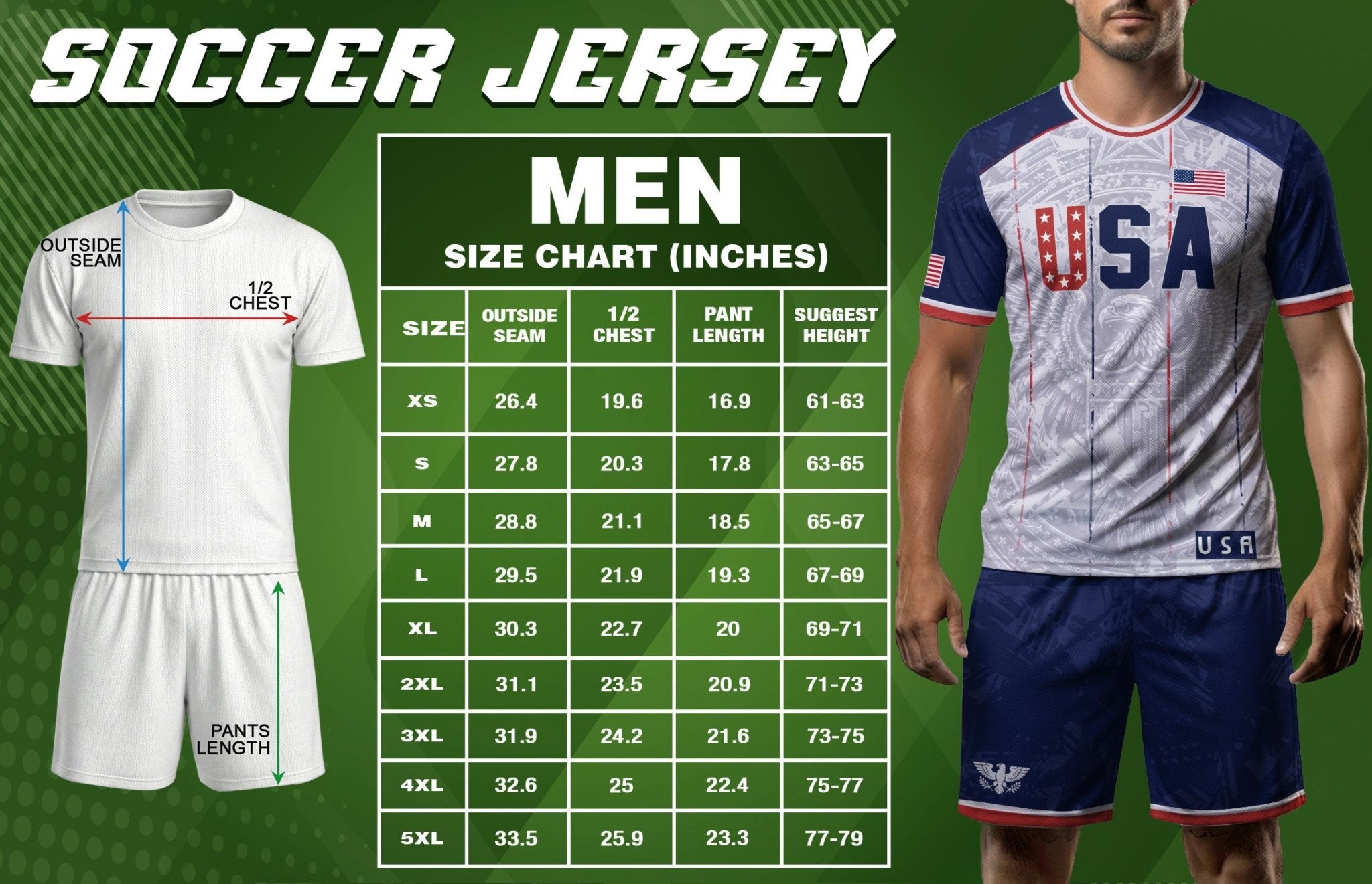 USA Soccer Jersey Men White Patriotic Eagle Team Graphic Football Shirt - Rust Field Wear