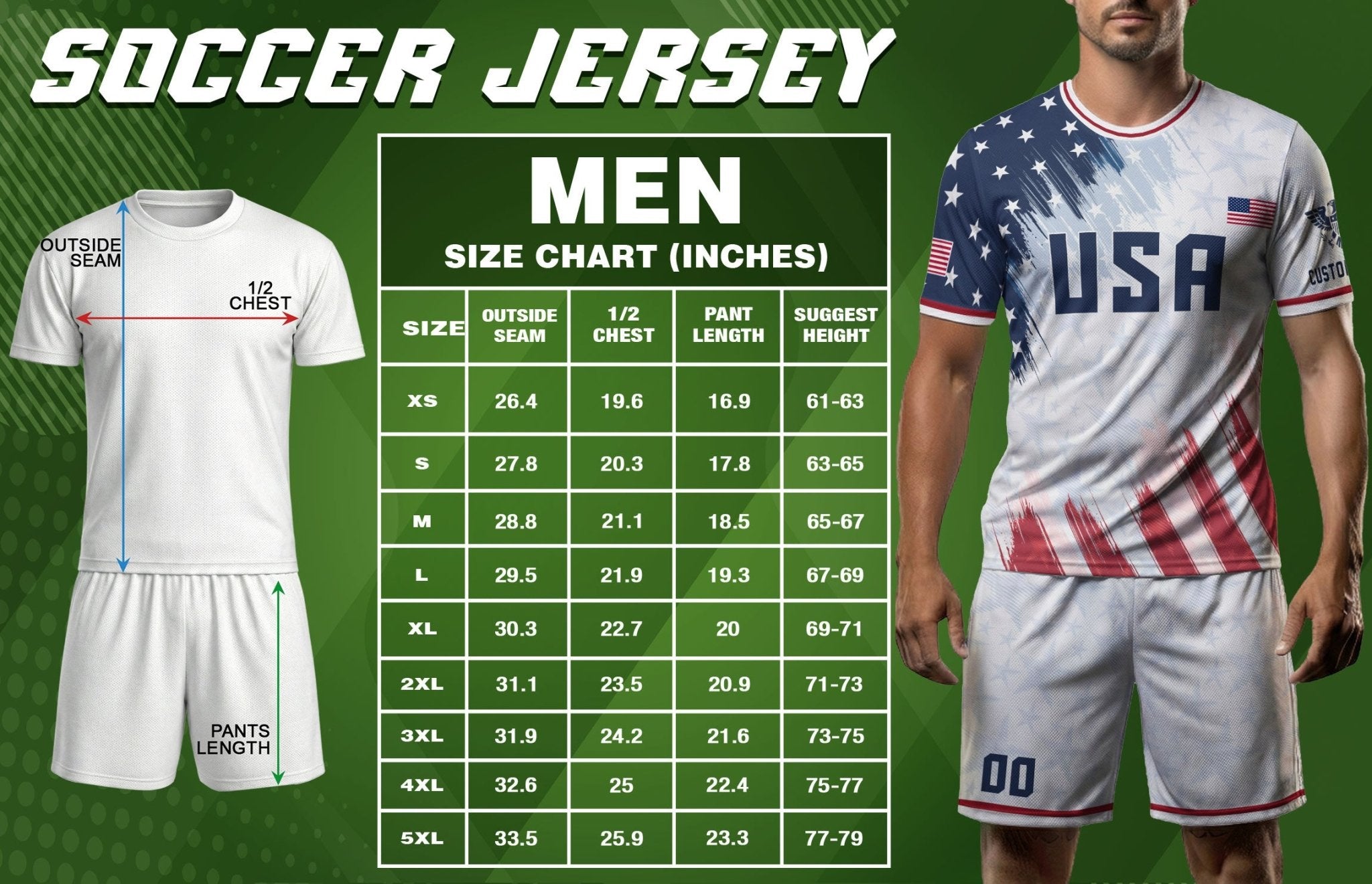 USA Soccer Jersey White Custom American Football Shirt Graphic Patriotic Tee Men - Rust Field Wear
