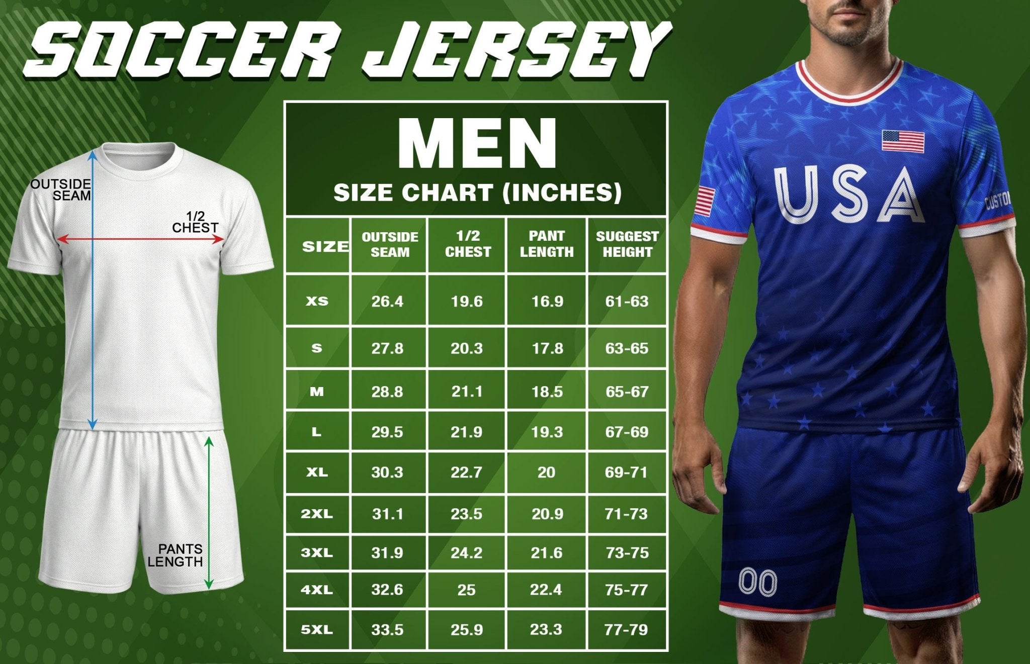 USA Soccer Jersey Blue Personalized American Football Shirt All Over Stars Print Men - Rust Field Wear
