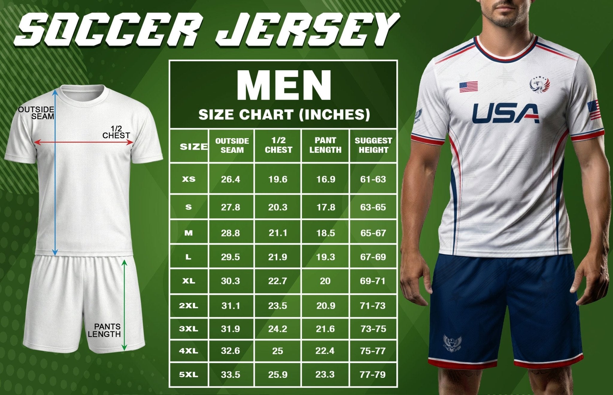 White Adult Soccer Jersey Patriotic Look - Pro Eagle Graphic Team Performance Shirt - Rust Field Wear